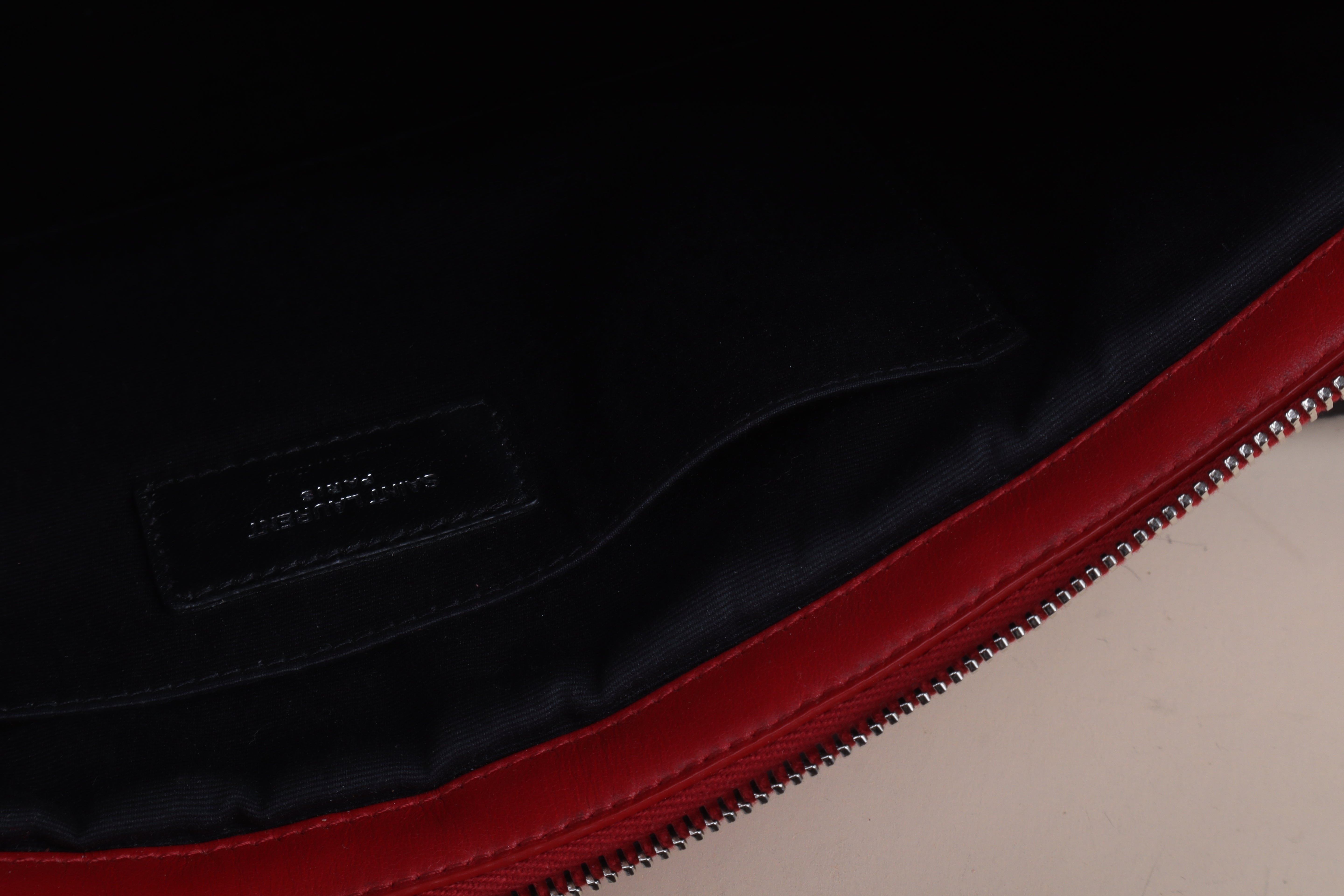 YSL red Cassandre matelassé document holder
