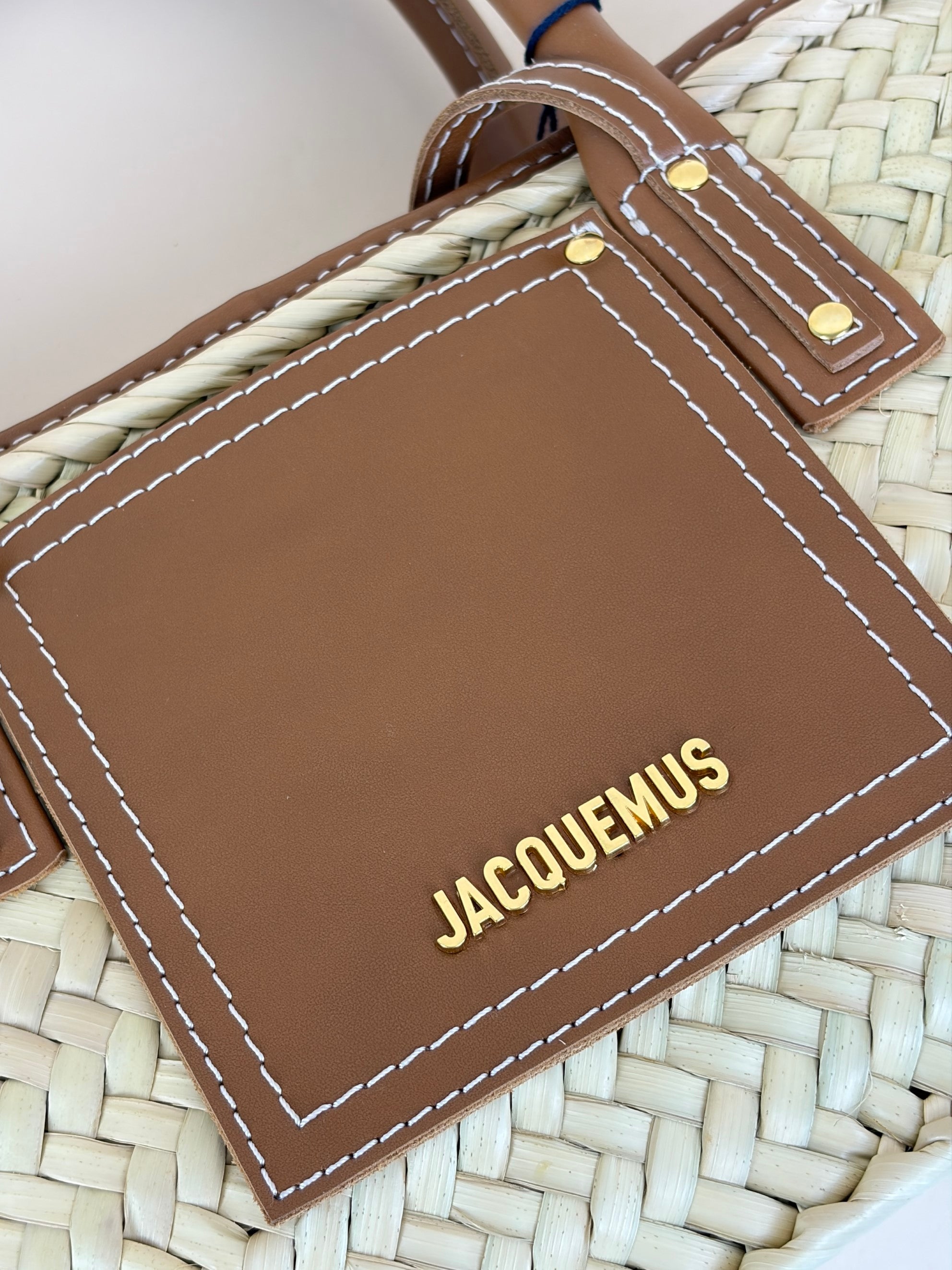 Jacquemus Light Brown The Small Soli Raphia Beach Basket Bag