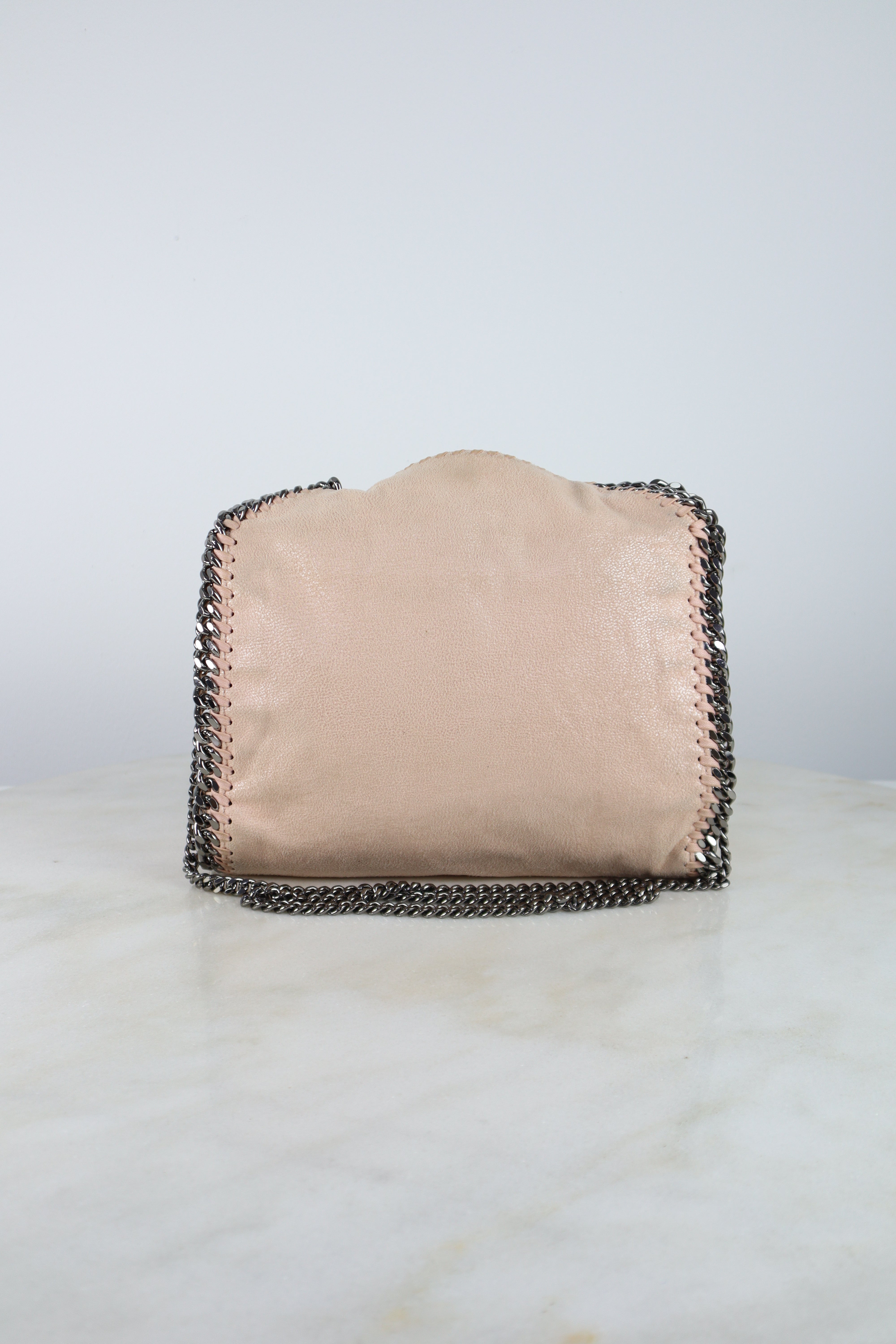Stella Mccartney Powder Pink Falabella Small Tote Bag with Chain