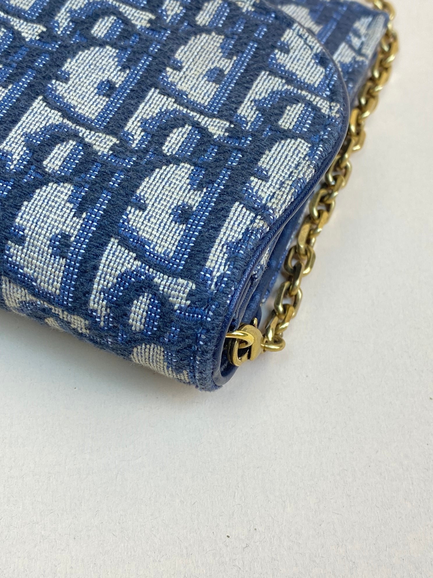 Christian Dior blue Oblique Saddle Chain Pouch-shoulder bag-Christian Dior-The Closet Egypt