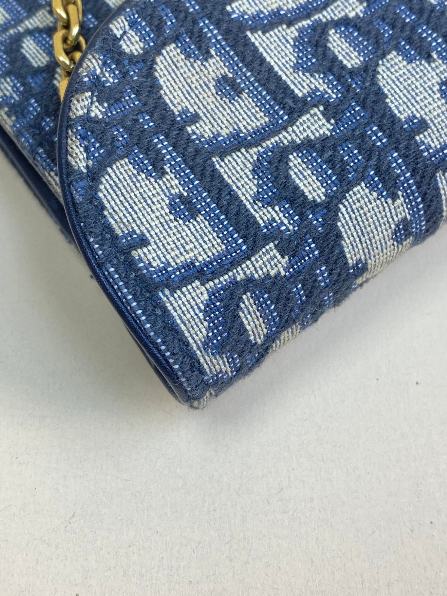 Christian Dior blue Oblique Saddle Chain Pouch-shoulder bag-Christian Dior-The Closet Egypt