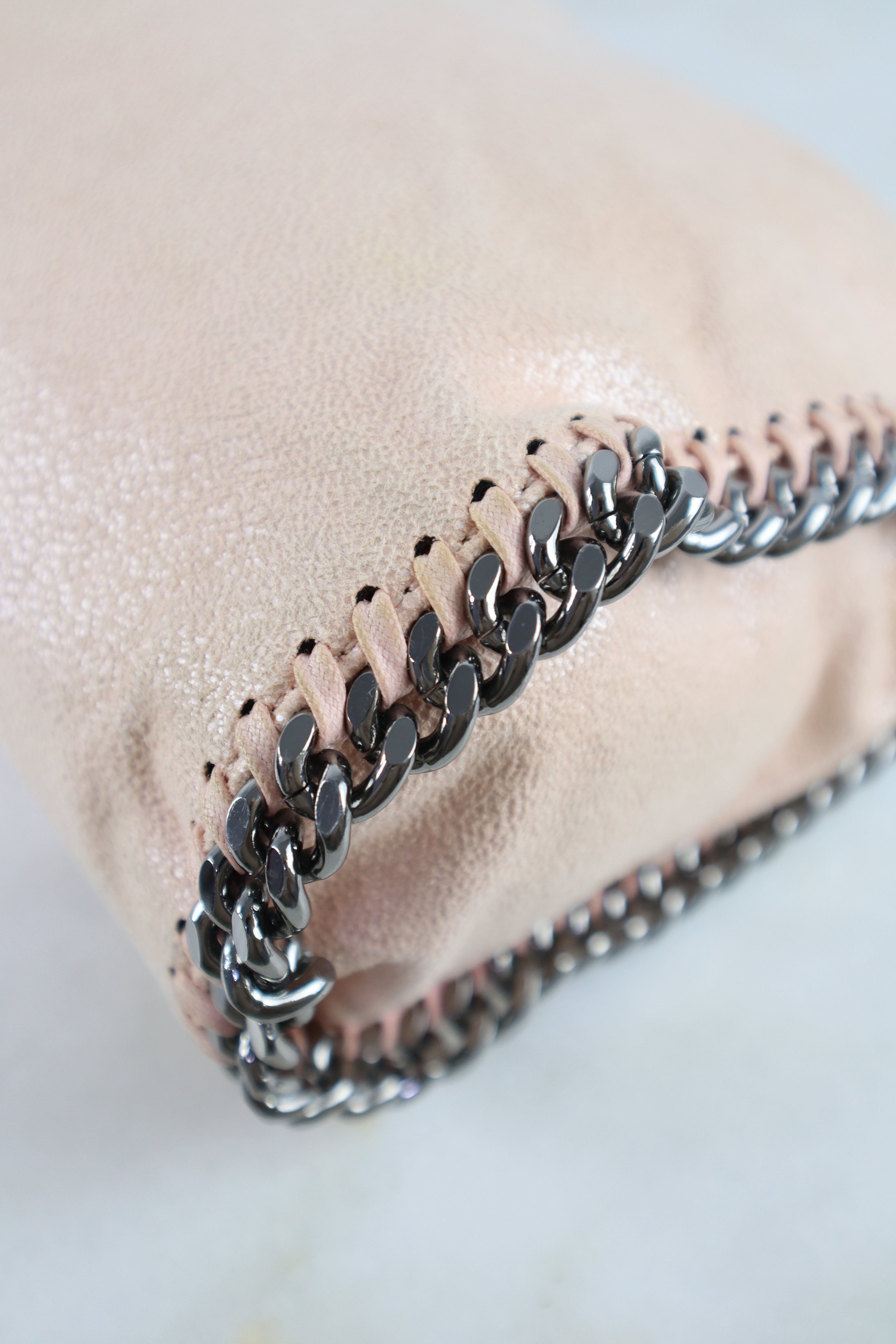 Stella Mccartney Powder Pink Falabella Small Tote Bag with Chain
