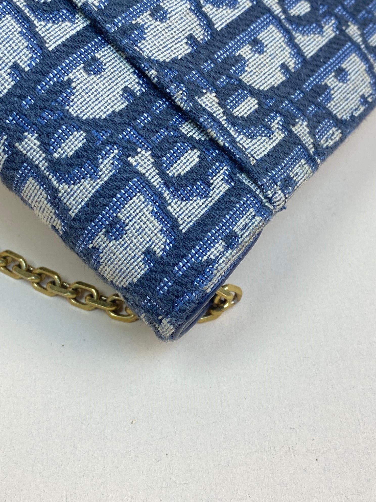 Christian Dior blue Oblique Saddle Chain Pouch-shoulder bag-Christian Dior-The Closet Egypt