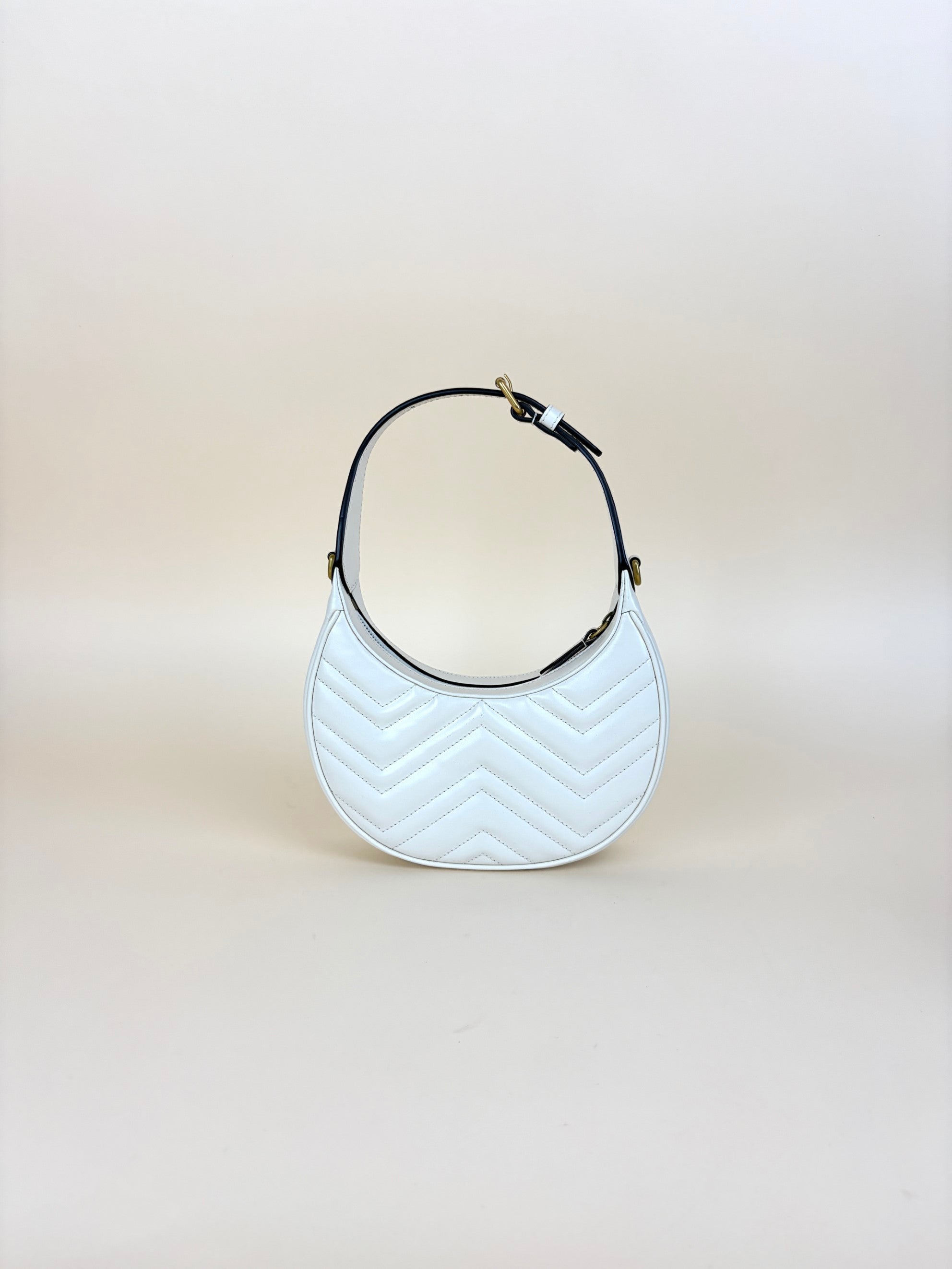 Gucci White GG Marmont Small Shoulder Bag