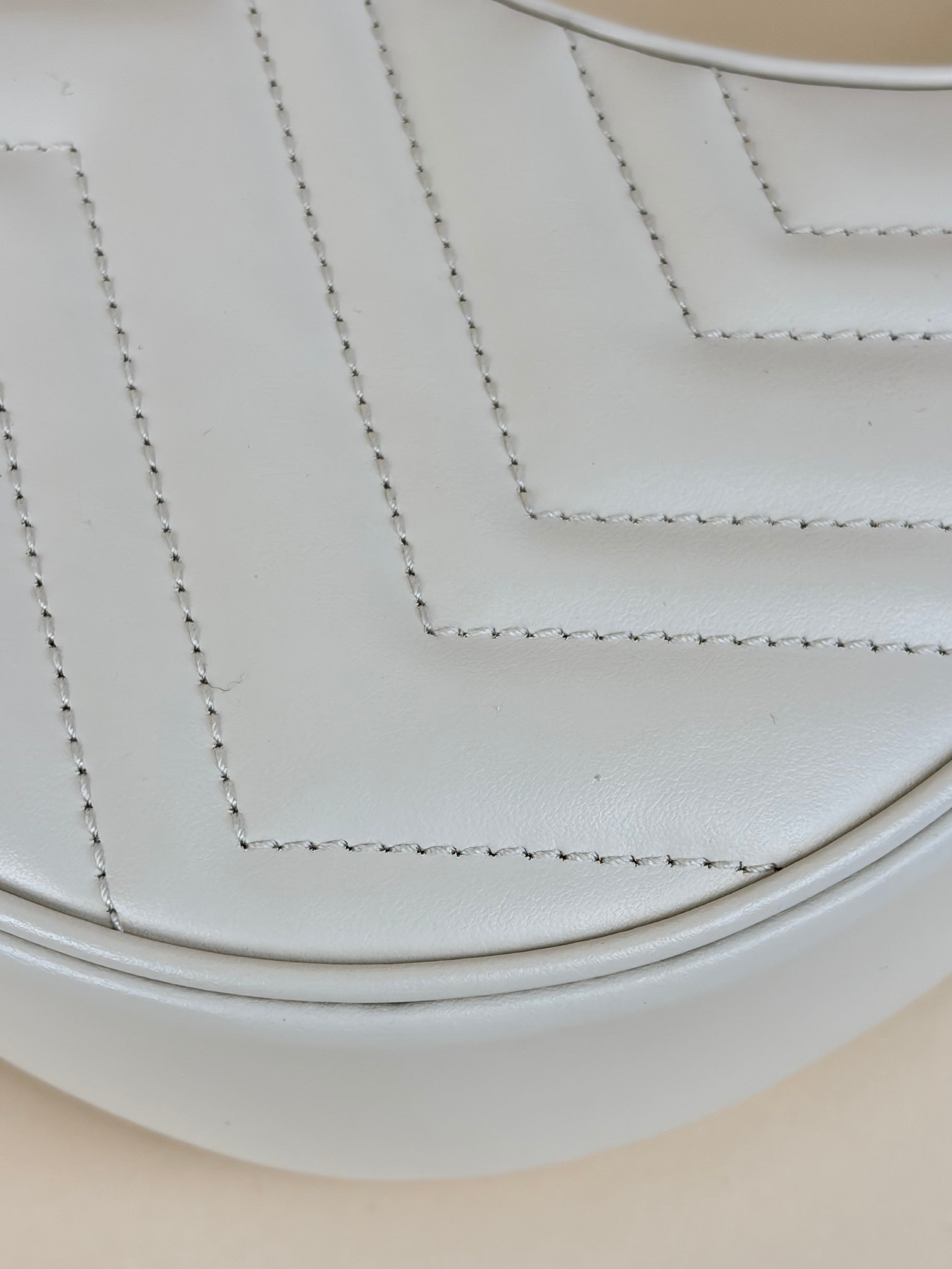 Gucci White GG Marmont Small Shoulder Bag