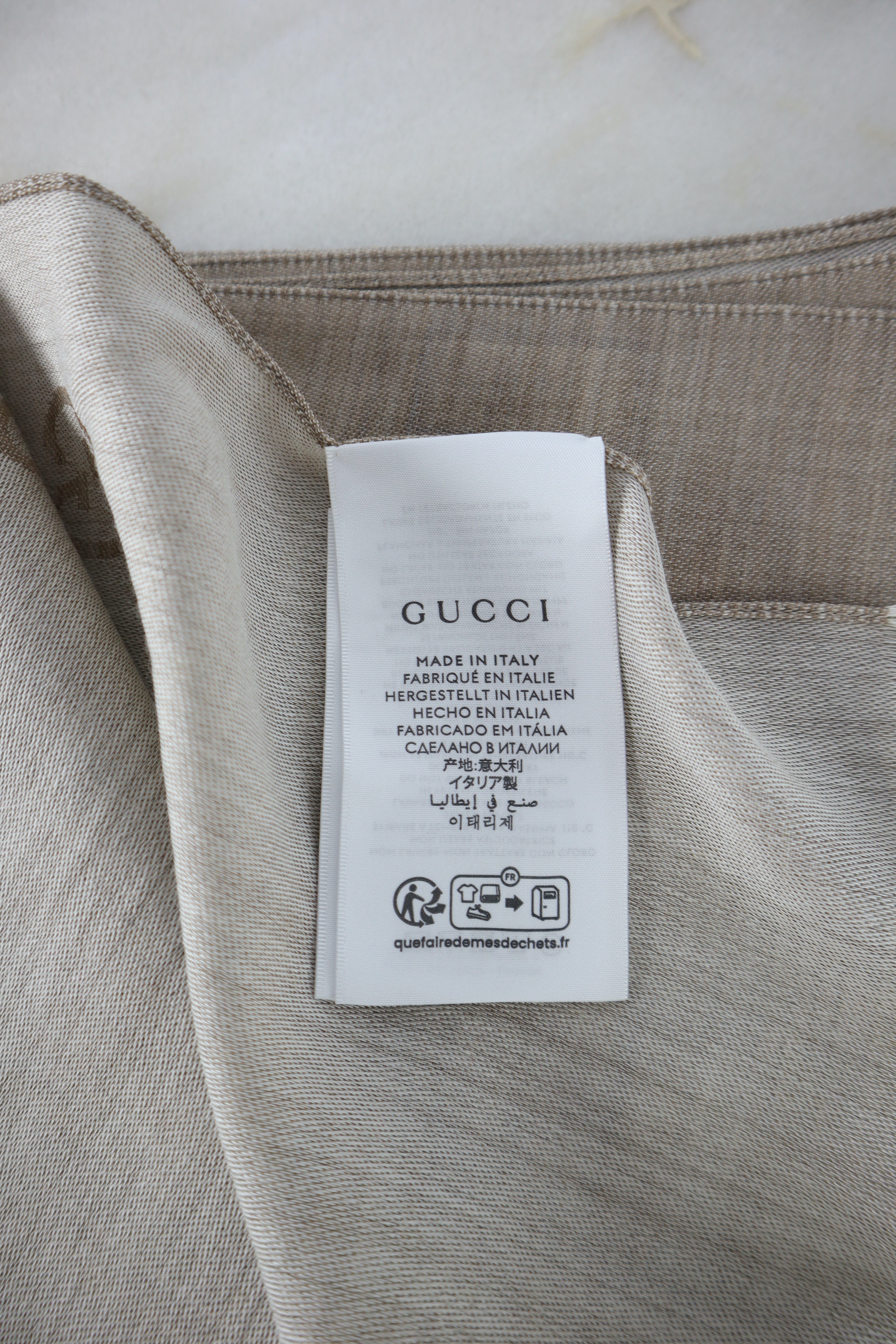 Gucci Beige GG Wool Scarf