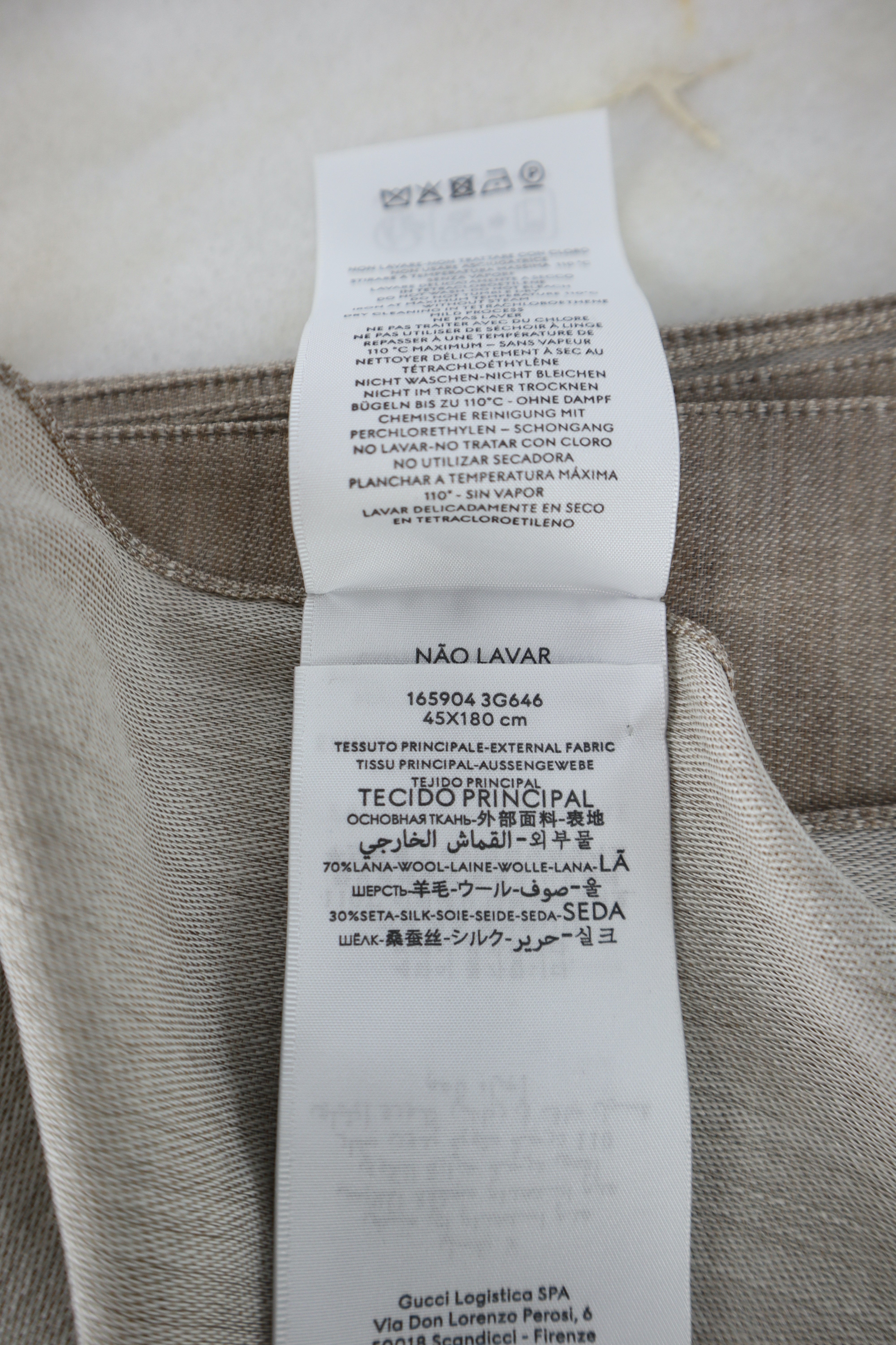 Gucci Beige GG Wool Scarf