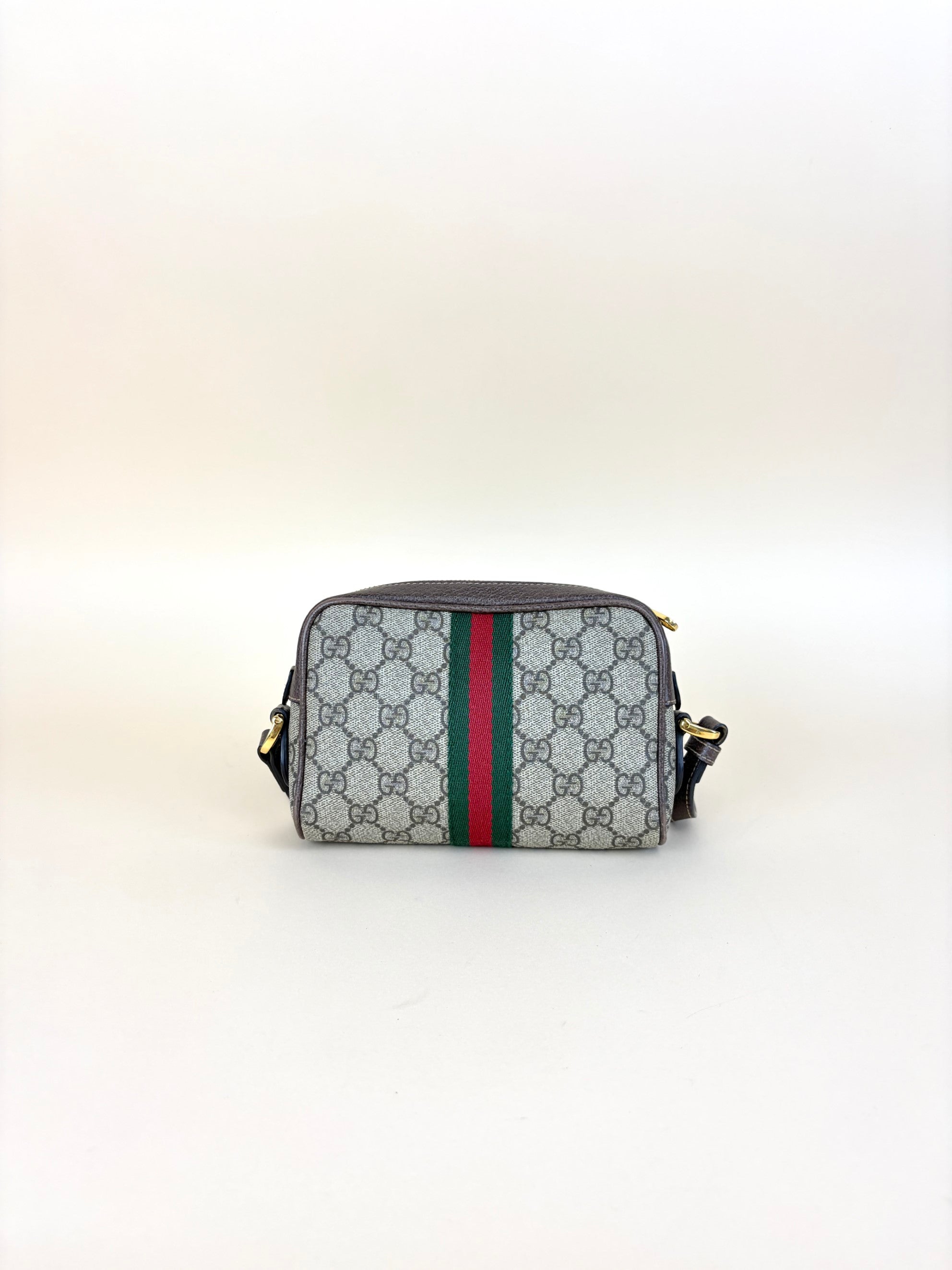 Gucci Brown GG Supreme Mini Ophidia Shoulder Bag