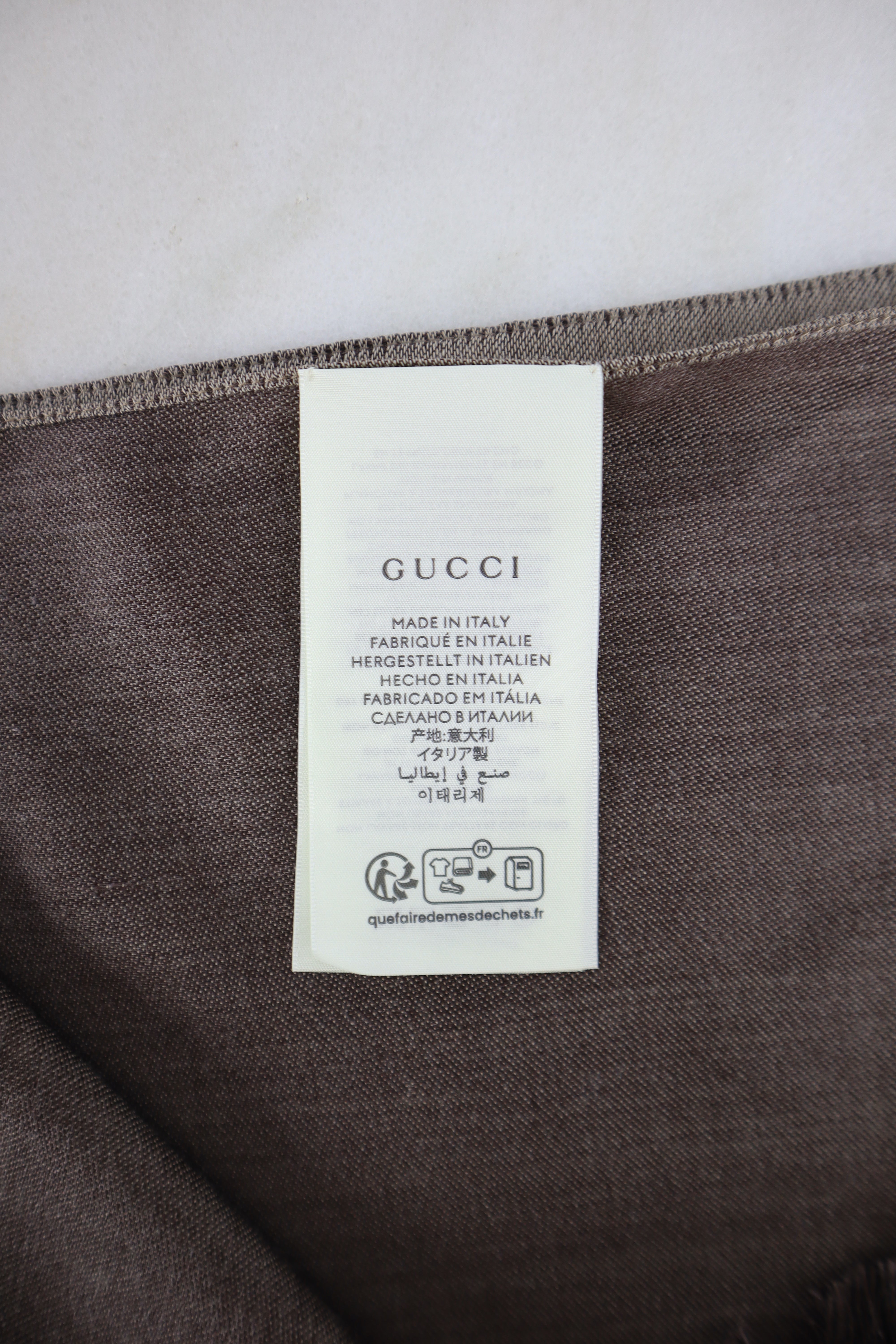 Gucci Brown GG Wool Scarf