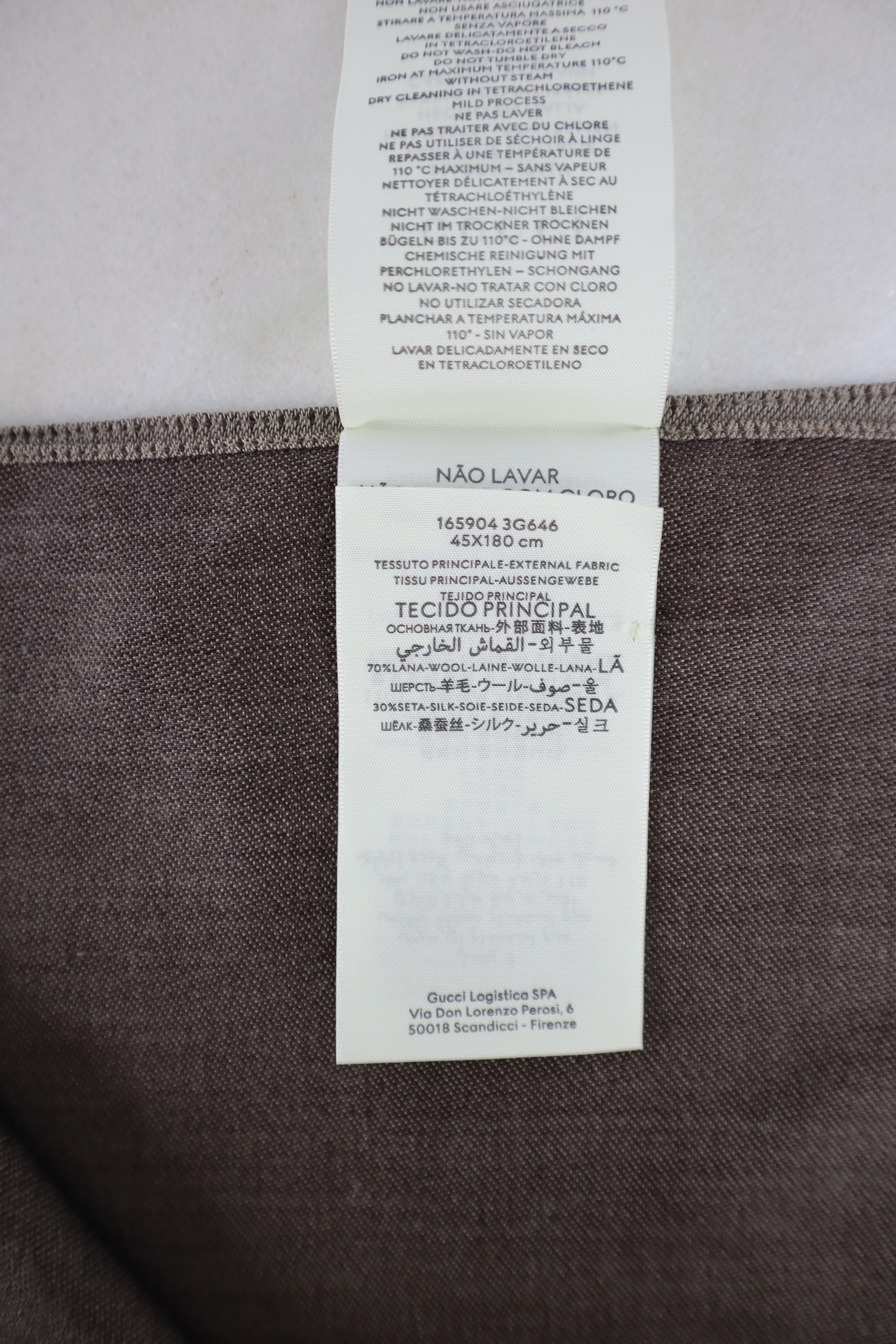 Gucci Brown GG Wool Scarf