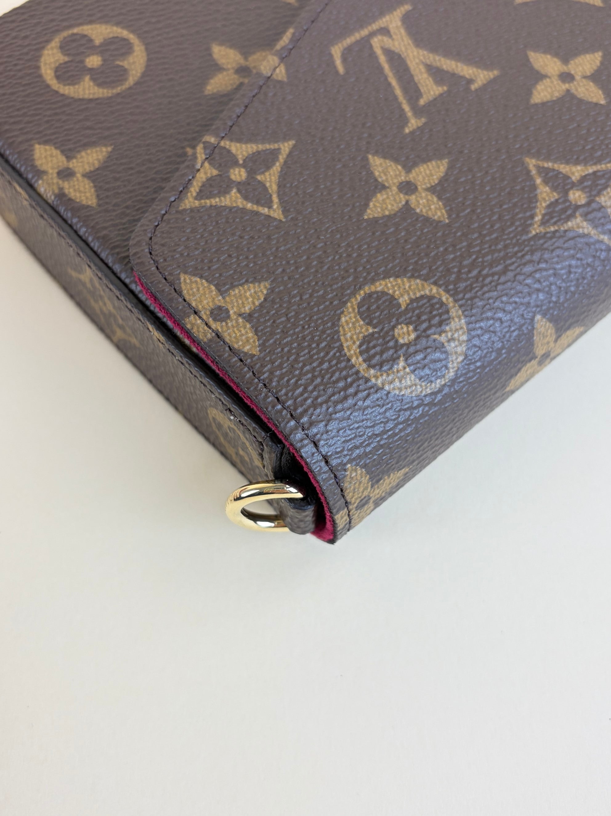 Louis Vuitton Monogram canvas and fuchsia Pochette Felicie Bag