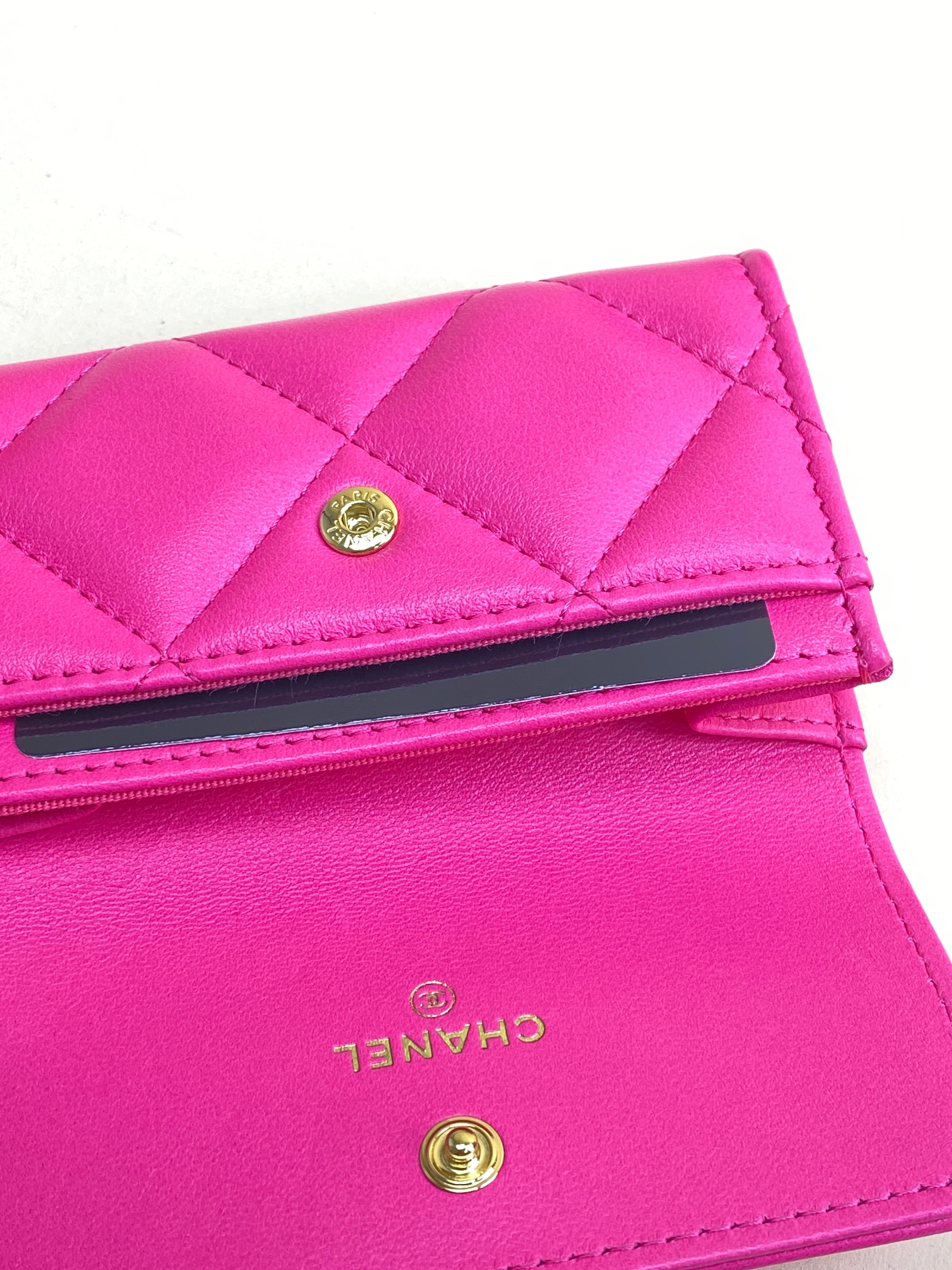 Chanel hot pink 19 small wallet