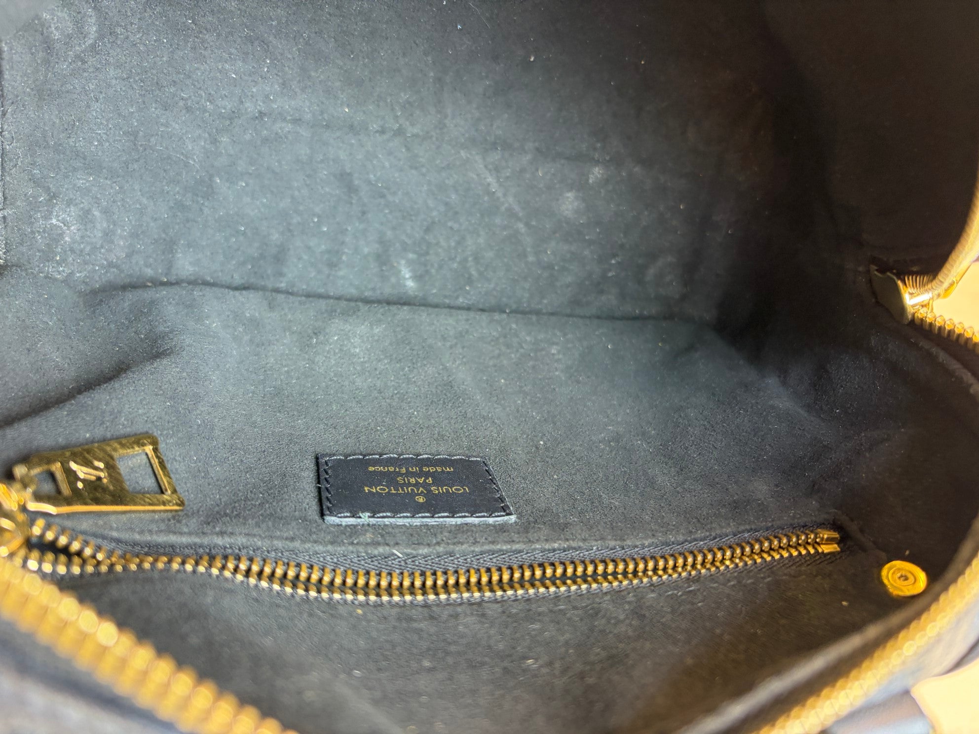 Louis Vuitton Black Monogram Petite Malle Souple Empreinte Tote Bag