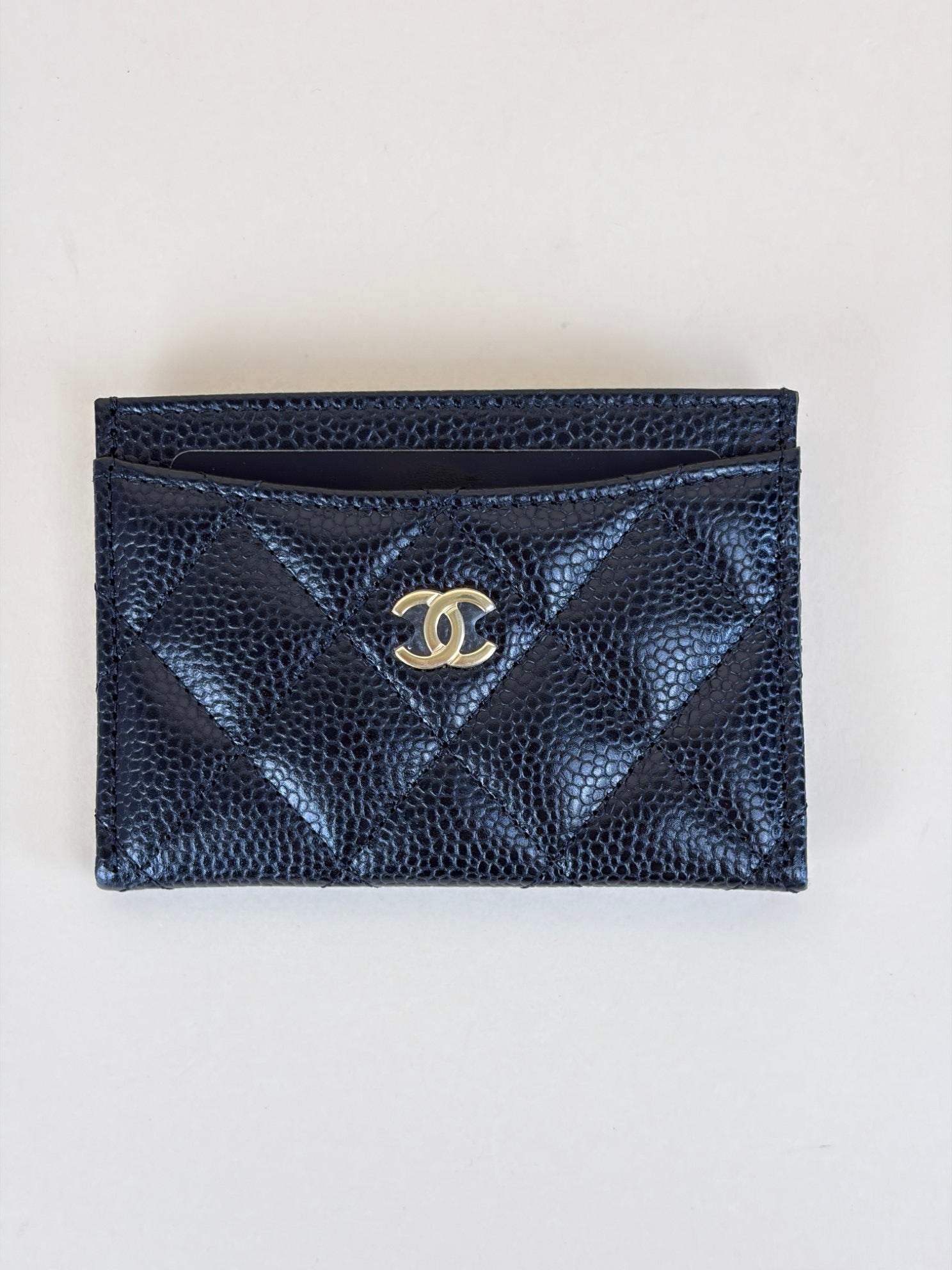 Chanel Black Quilted Card Holder
