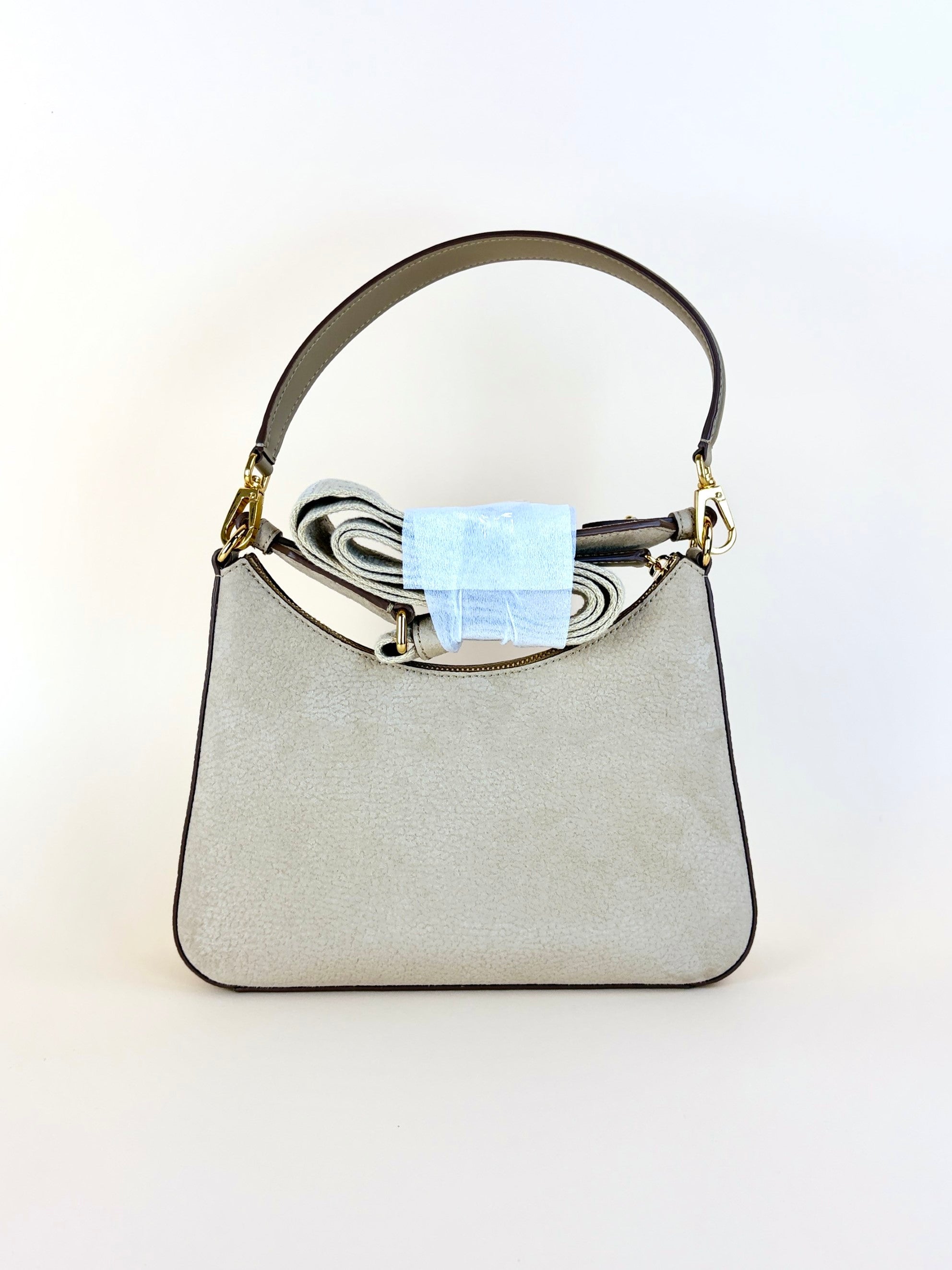 Stella McCartney neutrals suede small logo cross body