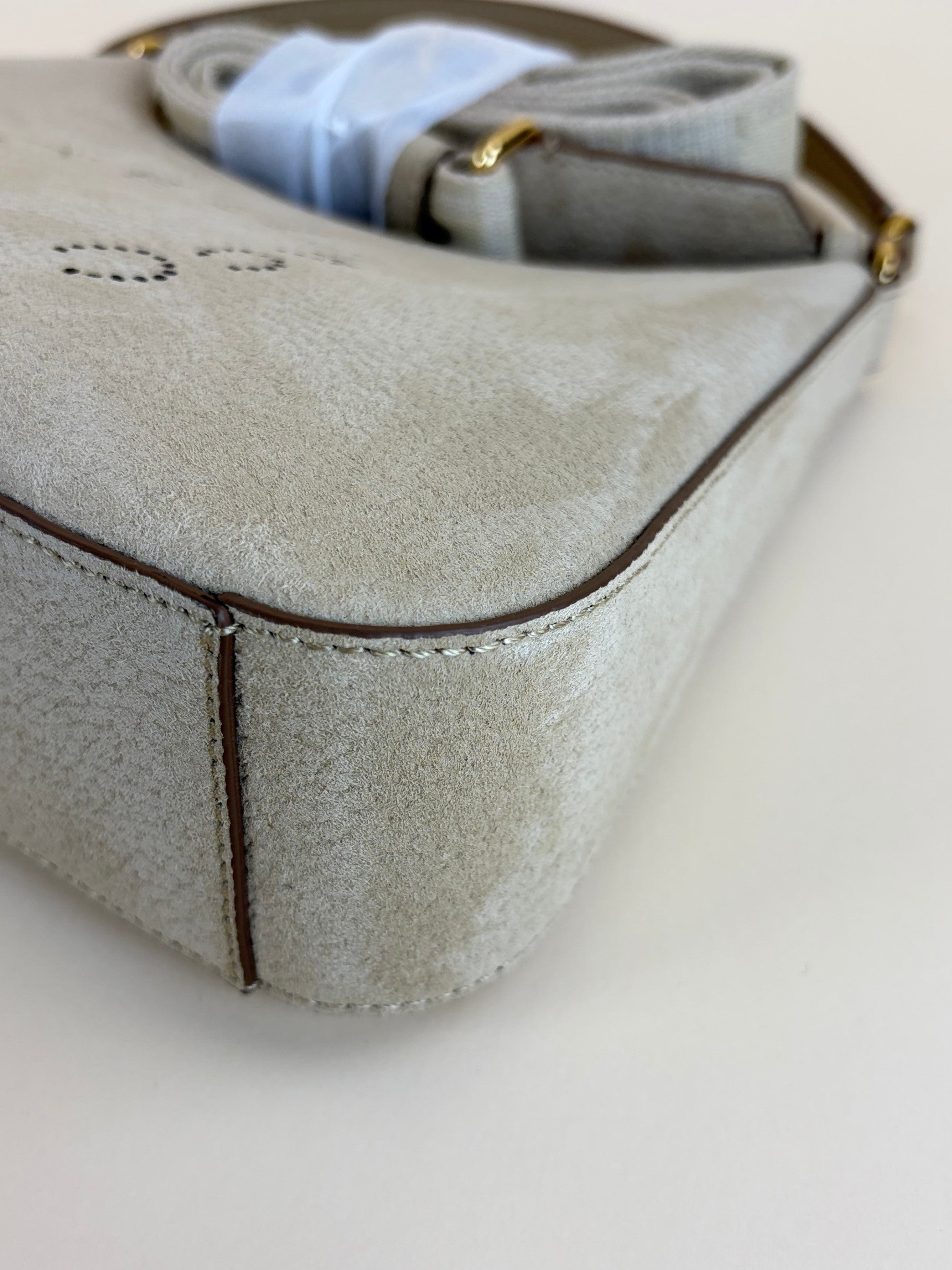 Stella McCartney neutrals suede small logo cross body