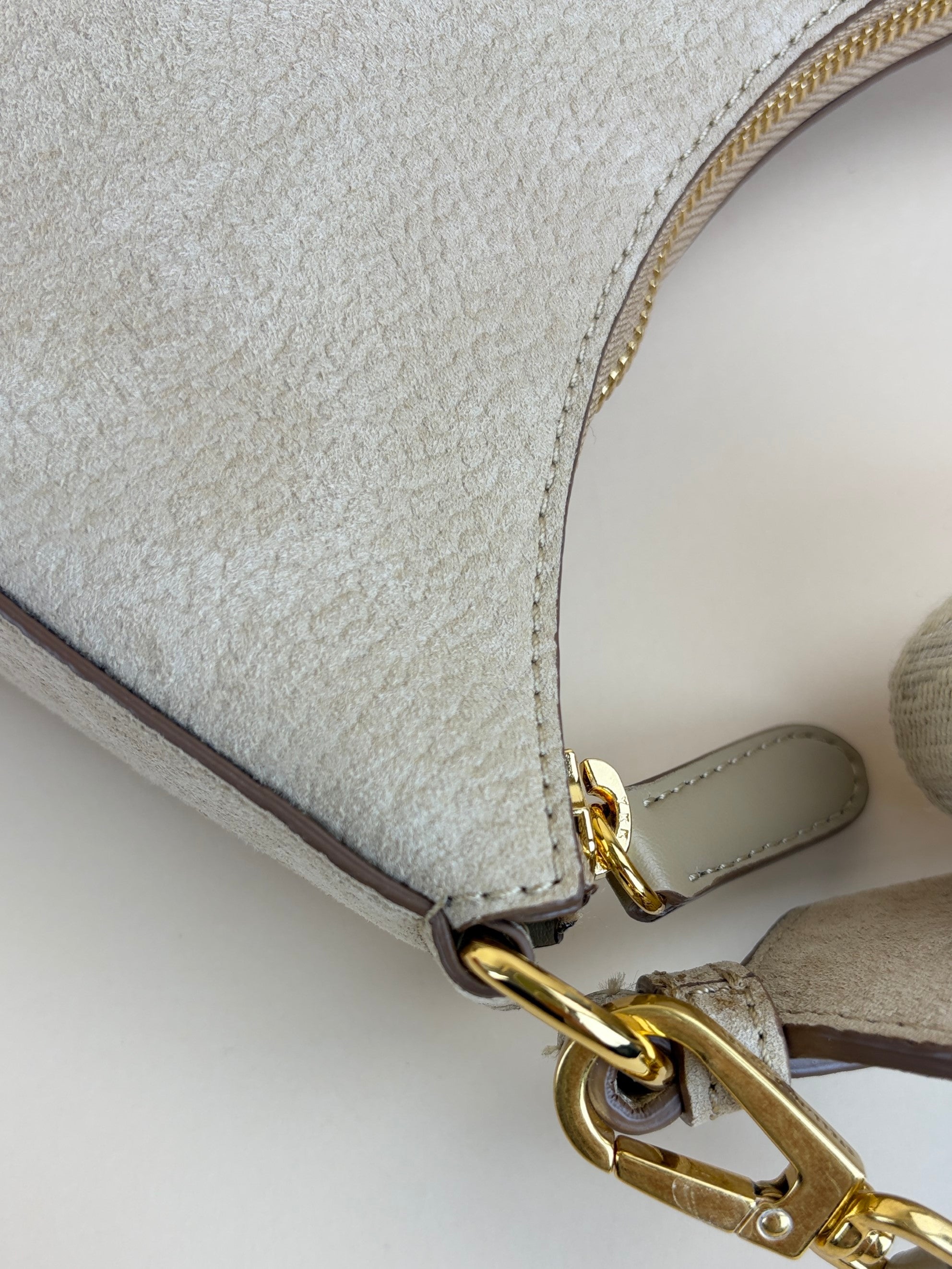 Stella McCartney neutrals suede small logo cross body