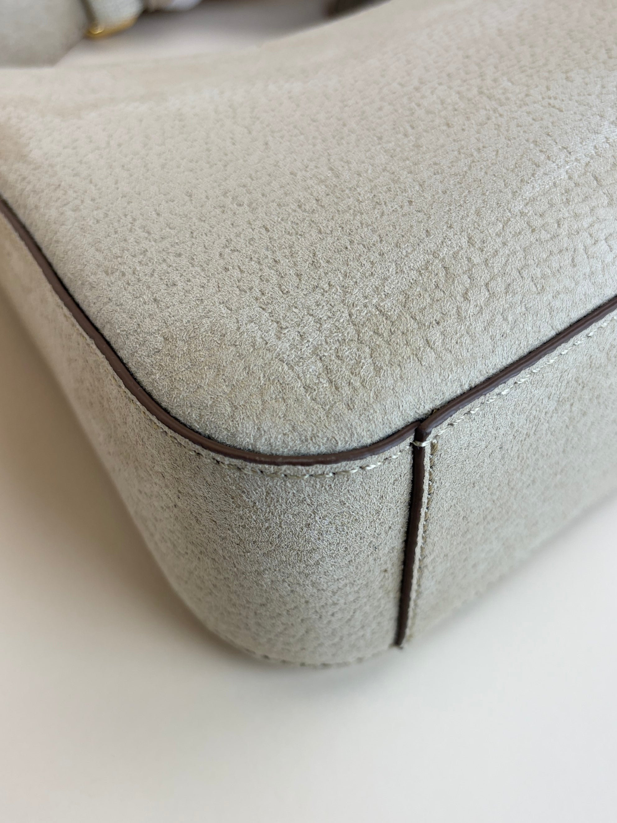 Stella McCartney neutrals suede small logo cross body