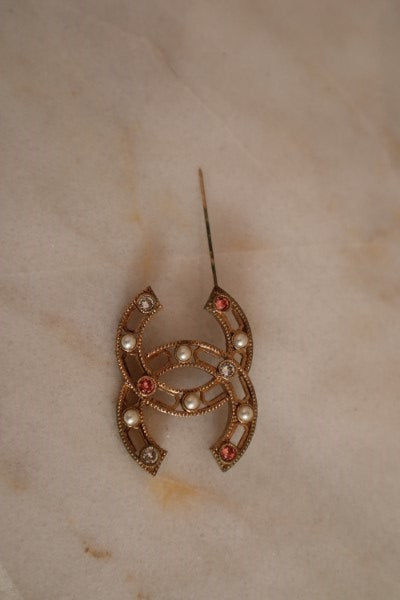 Chanel Gold CC Pearl Brooch-Brooch-Chanel-The Closet Egypt