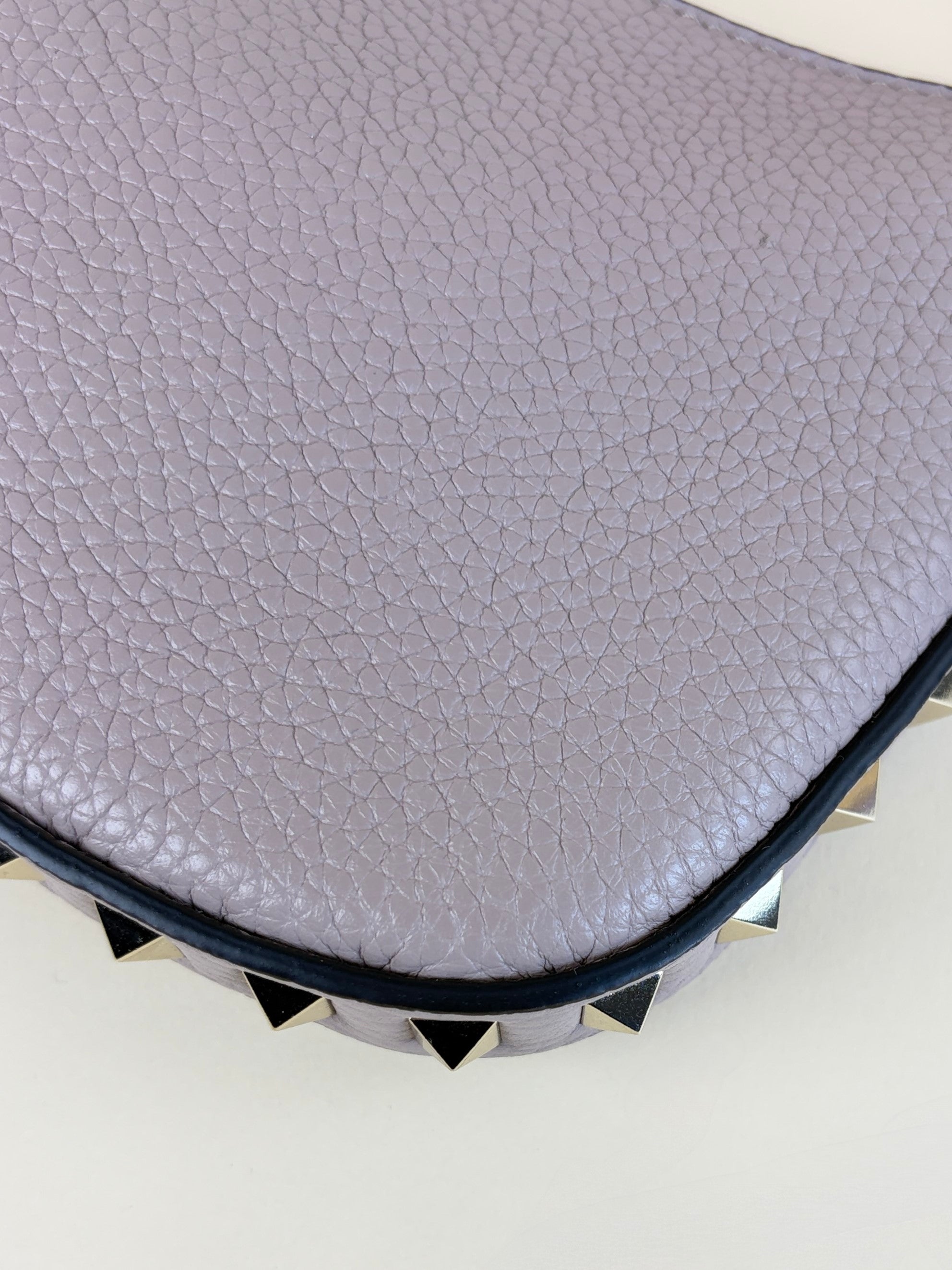 Valentino paravane nude grainy calfskin mini rock stud hobo bag