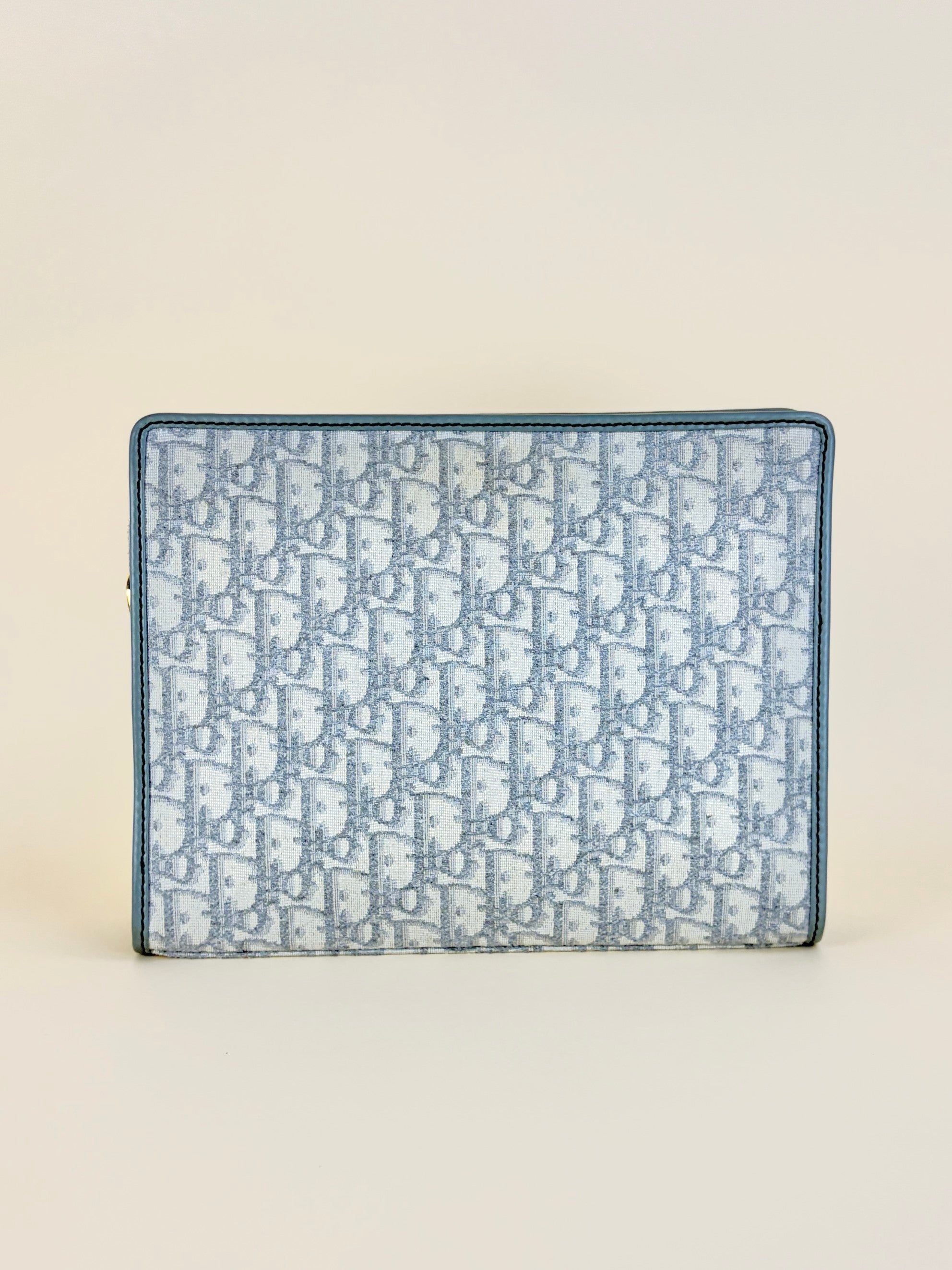 Dior grey oblique jacquard 30 Montaigne pouch clutch