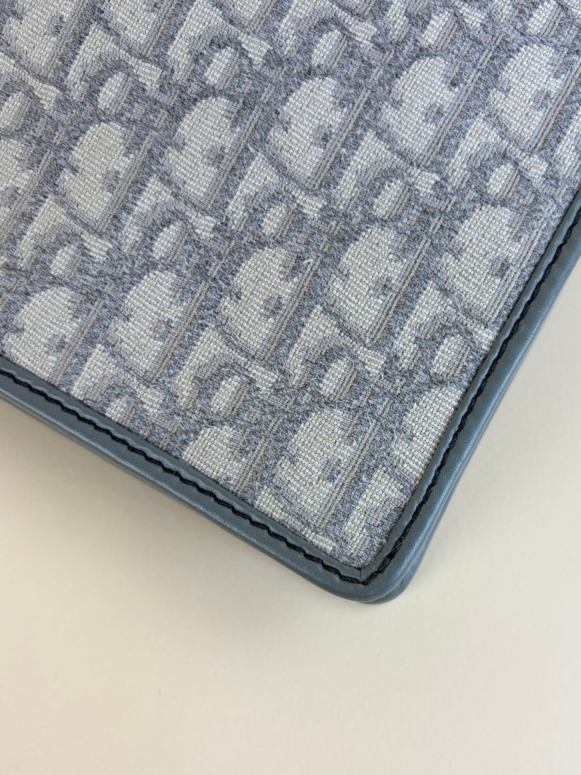 Dior grey oblique jacquard 30 Montaigne pouch clutch