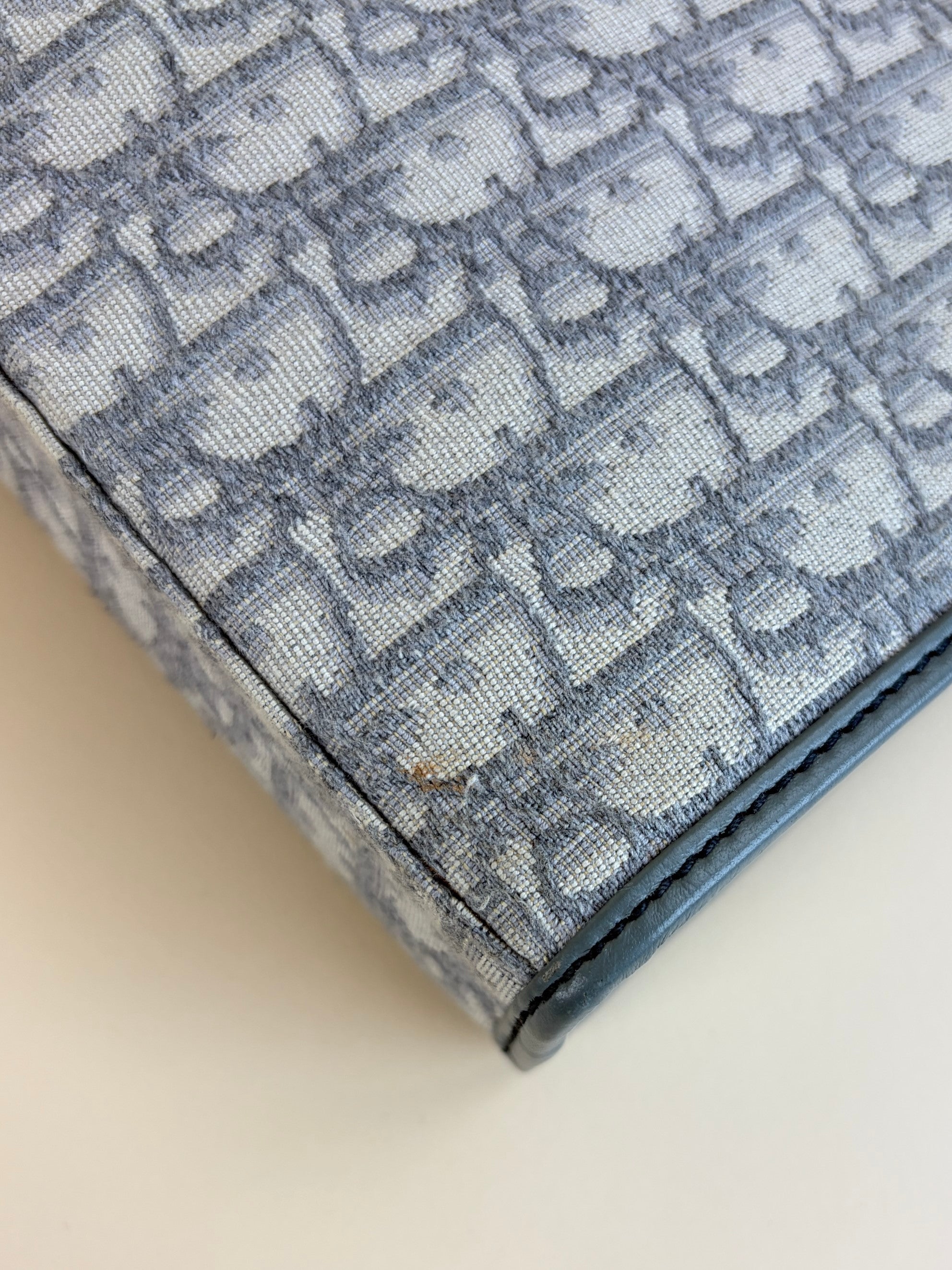 Dior grey oblique jacquard 30 Montaigne pouch clutch