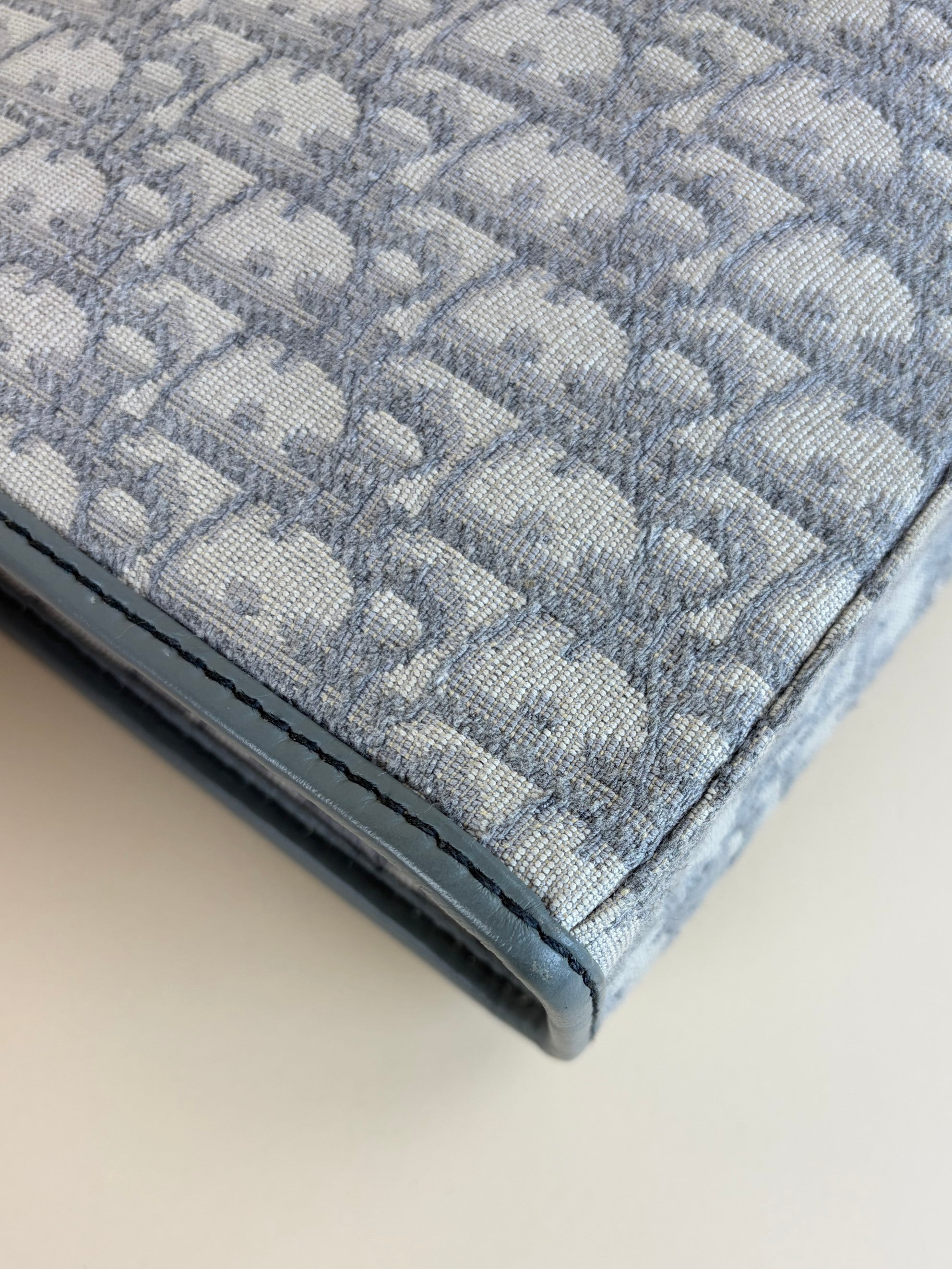 Dior grey oblique jacquard 30 Montaigne pouch clutch