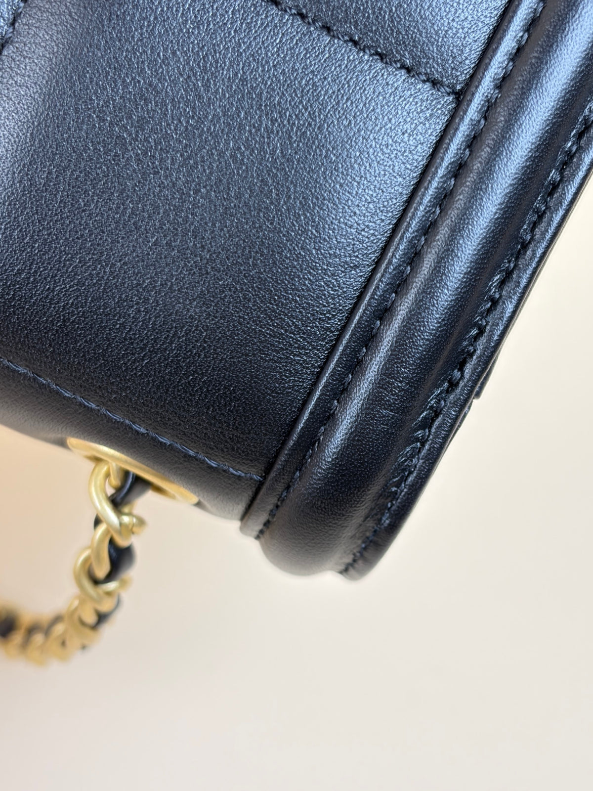 Chanel Black lambskin chocolate bar mini flap bag