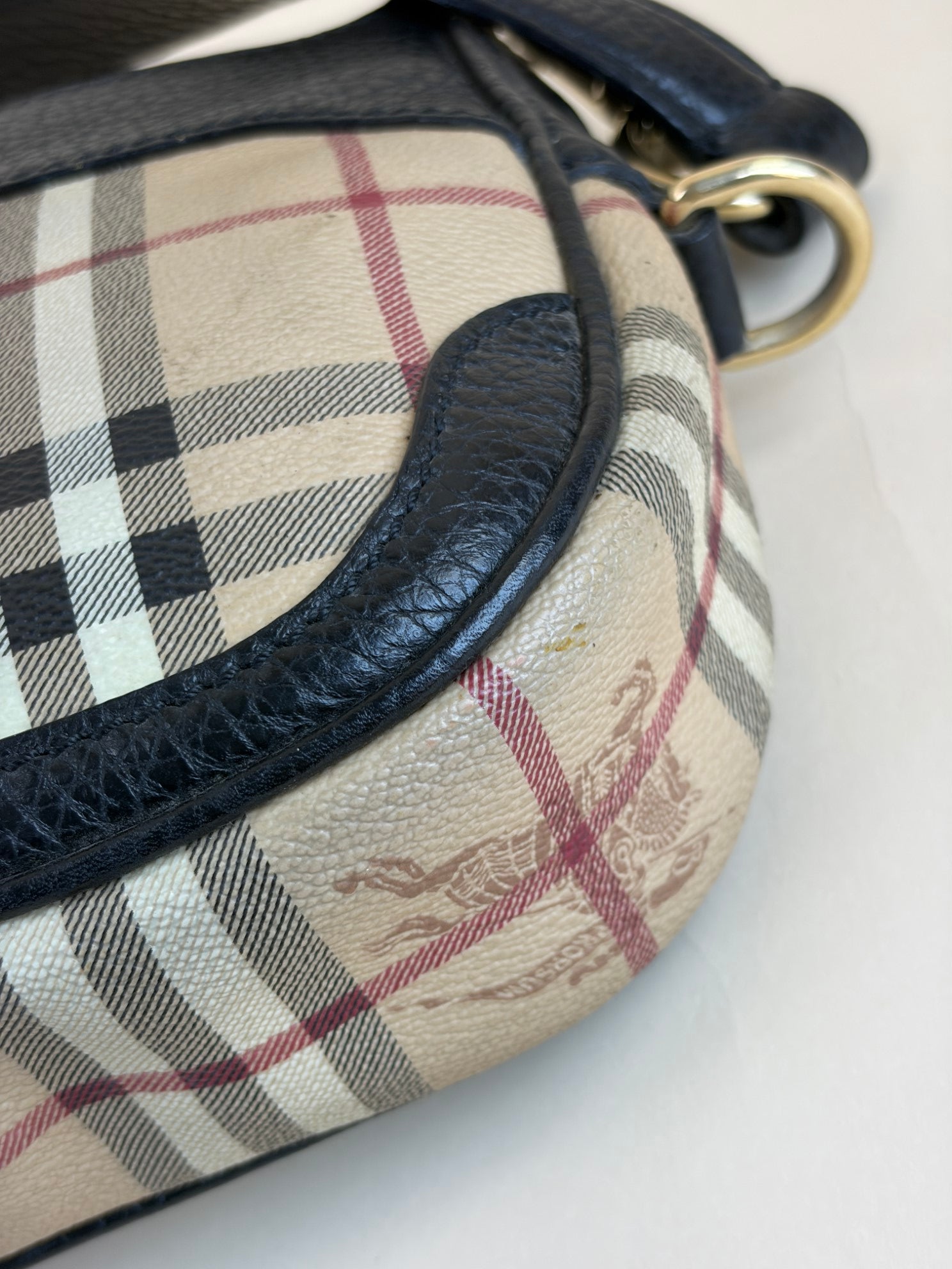 Burberry Bicolor Haymarket Check Mini Shoulder Bag
