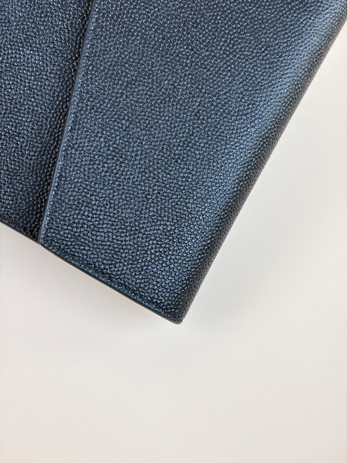 YSL black grain de poudre leather uptown pouch