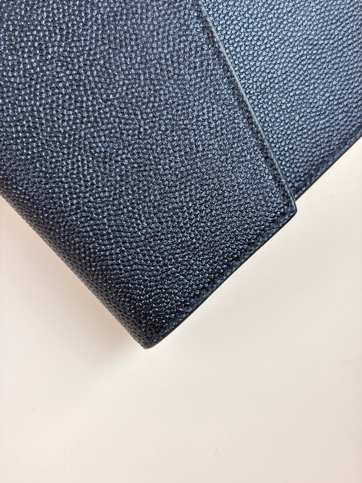 YSL black grain de poudre leather uptown pouch