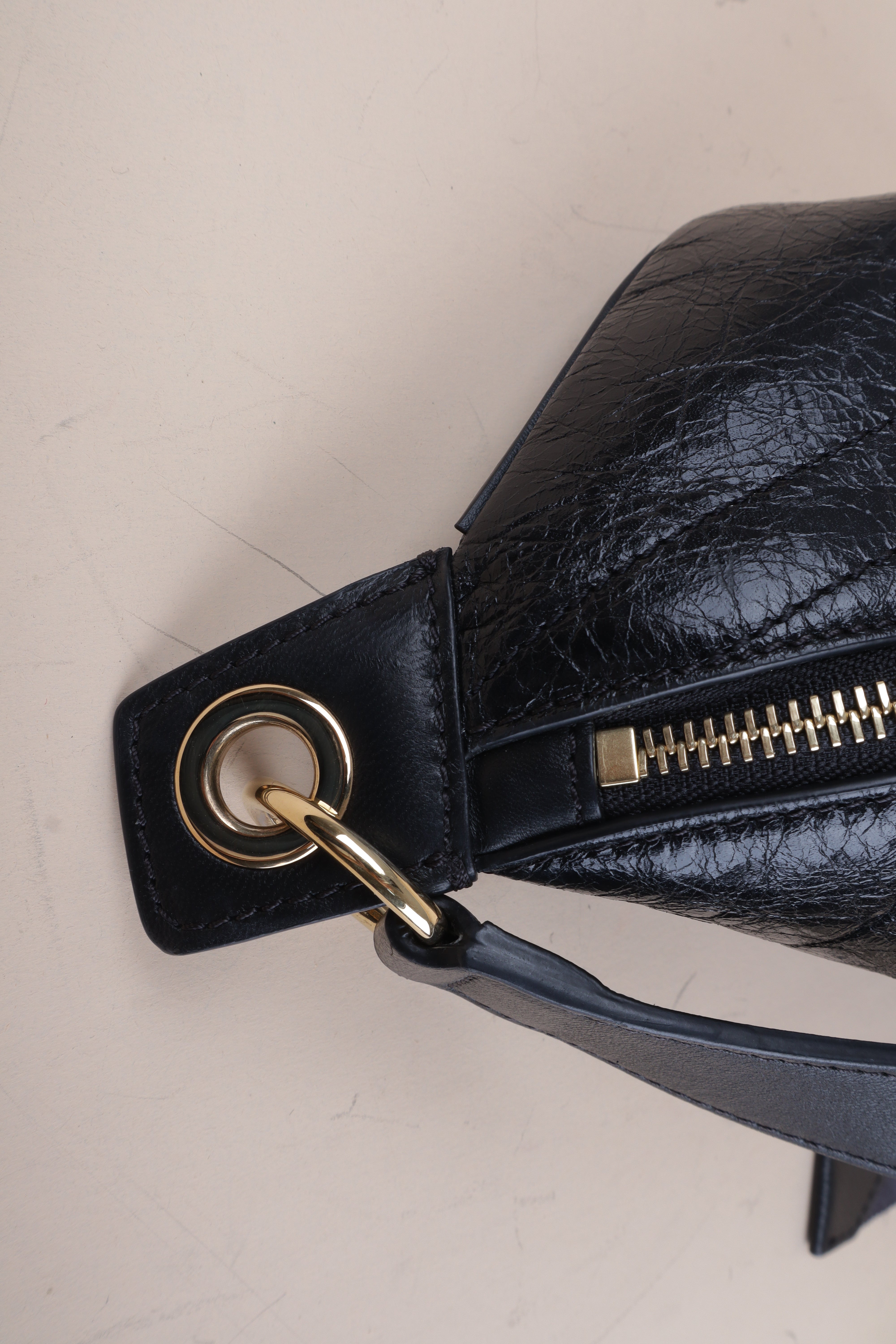 GIVENCGY CRACKLE CALFSKIN ID black bum bag