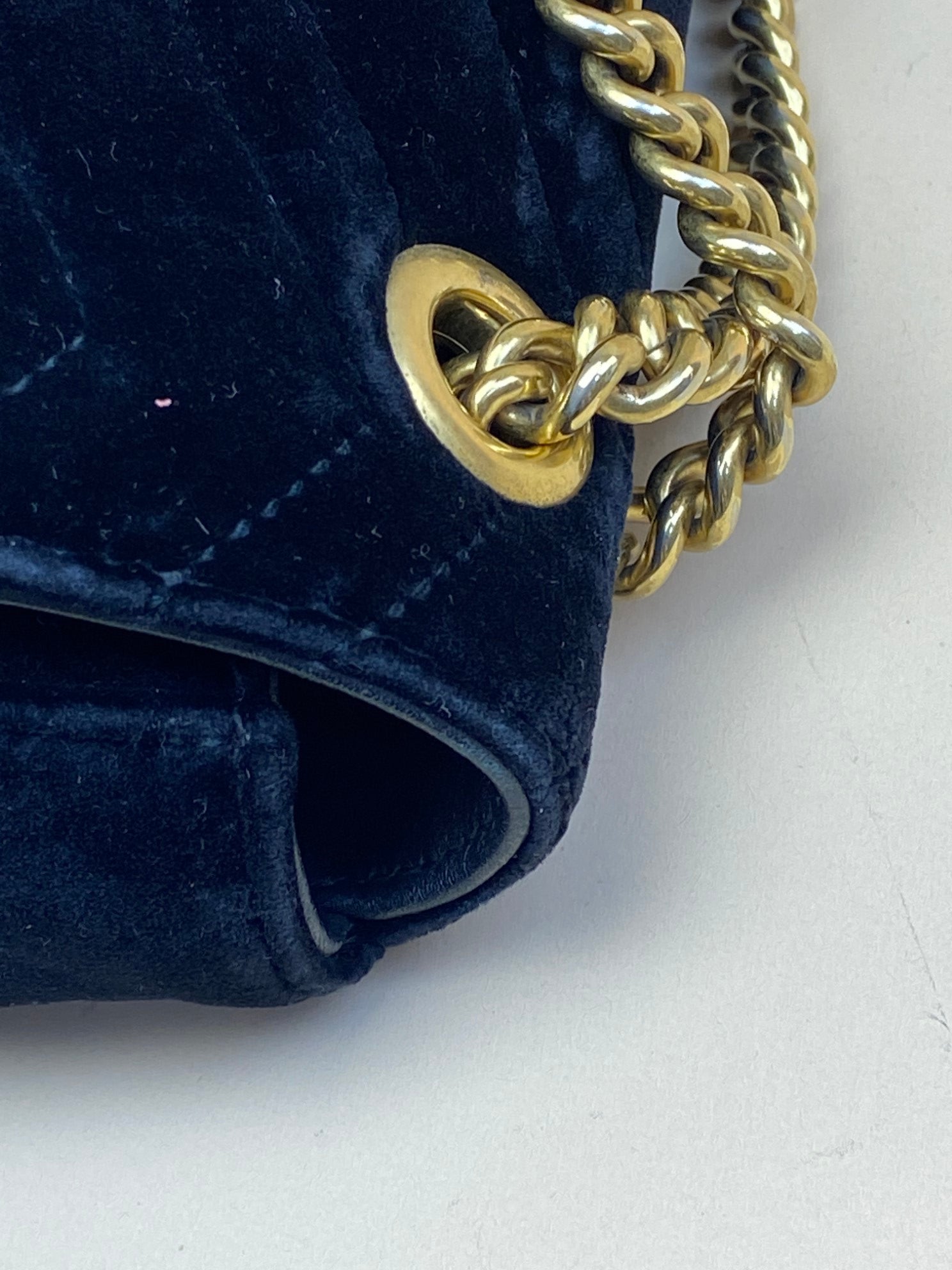 Gucci Black GG Velvet Marmont medium