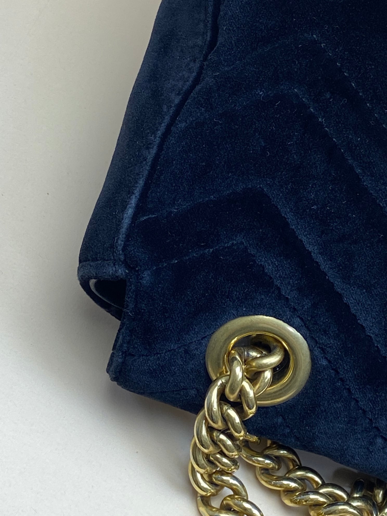 Gucci Black GG Velvet Marmont medium