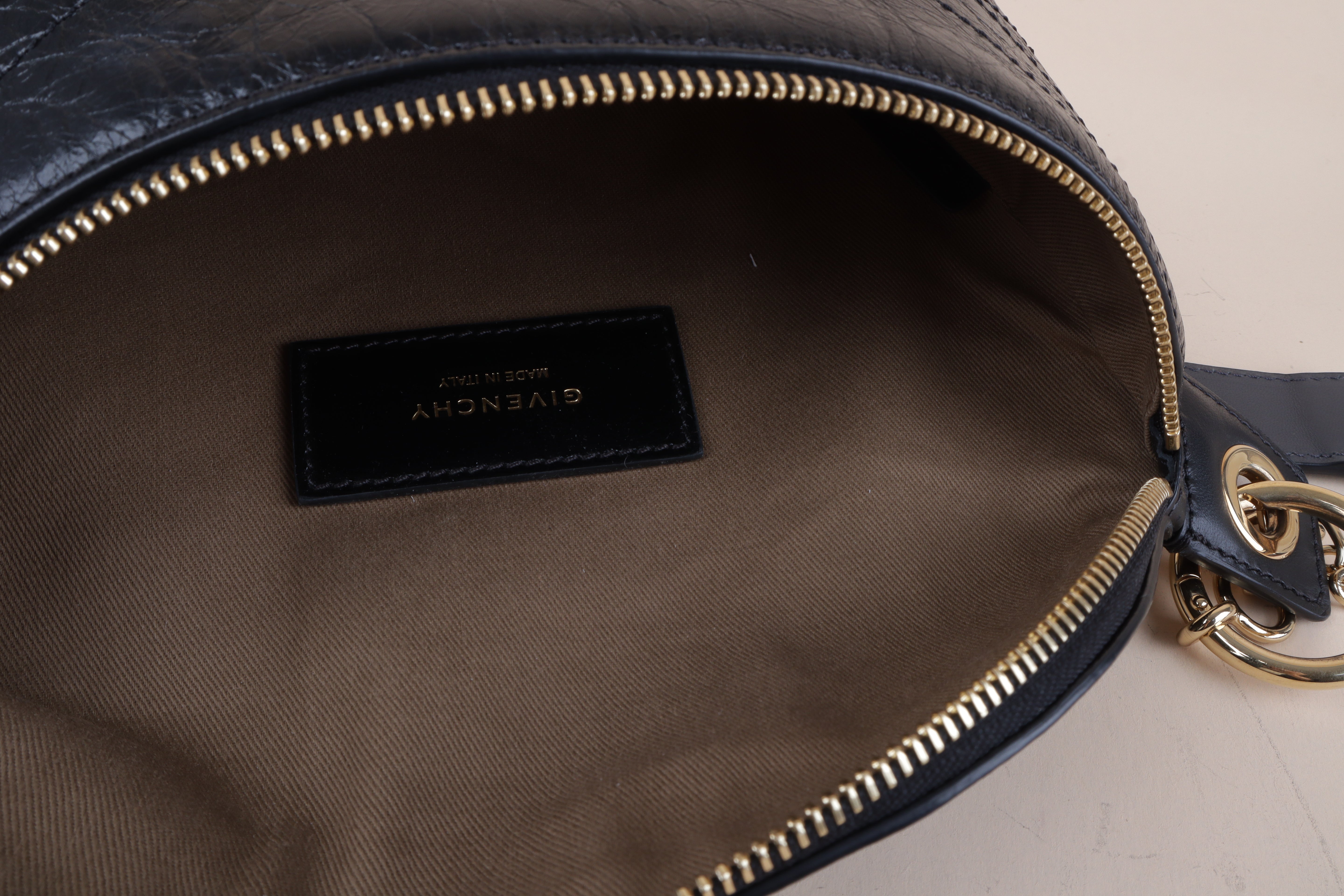 GIVENCGY CRACKLE CALFSKIN ID black bum bag