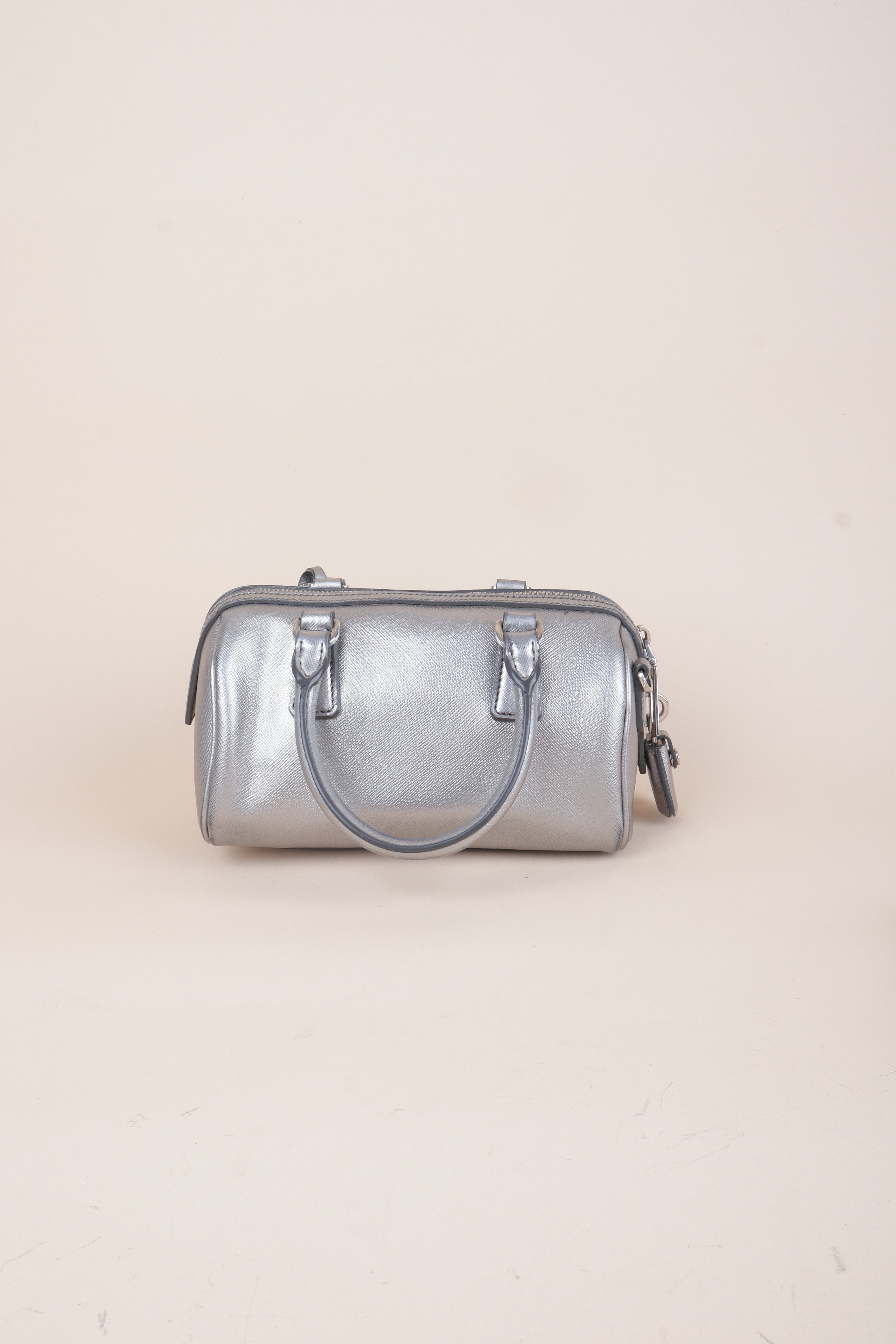 PRADA silver metallic saffino