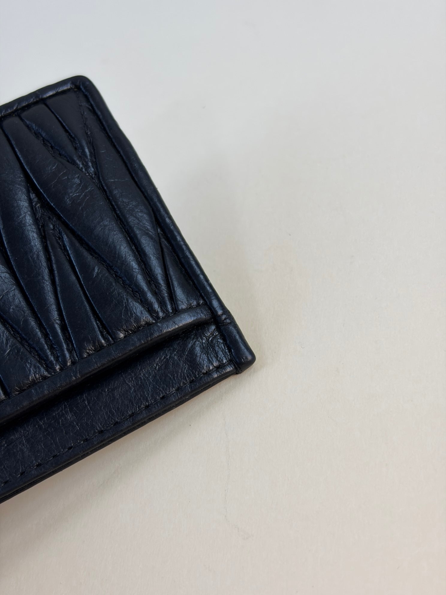 Miu Miu Black Matelasse Nappa Card Holder