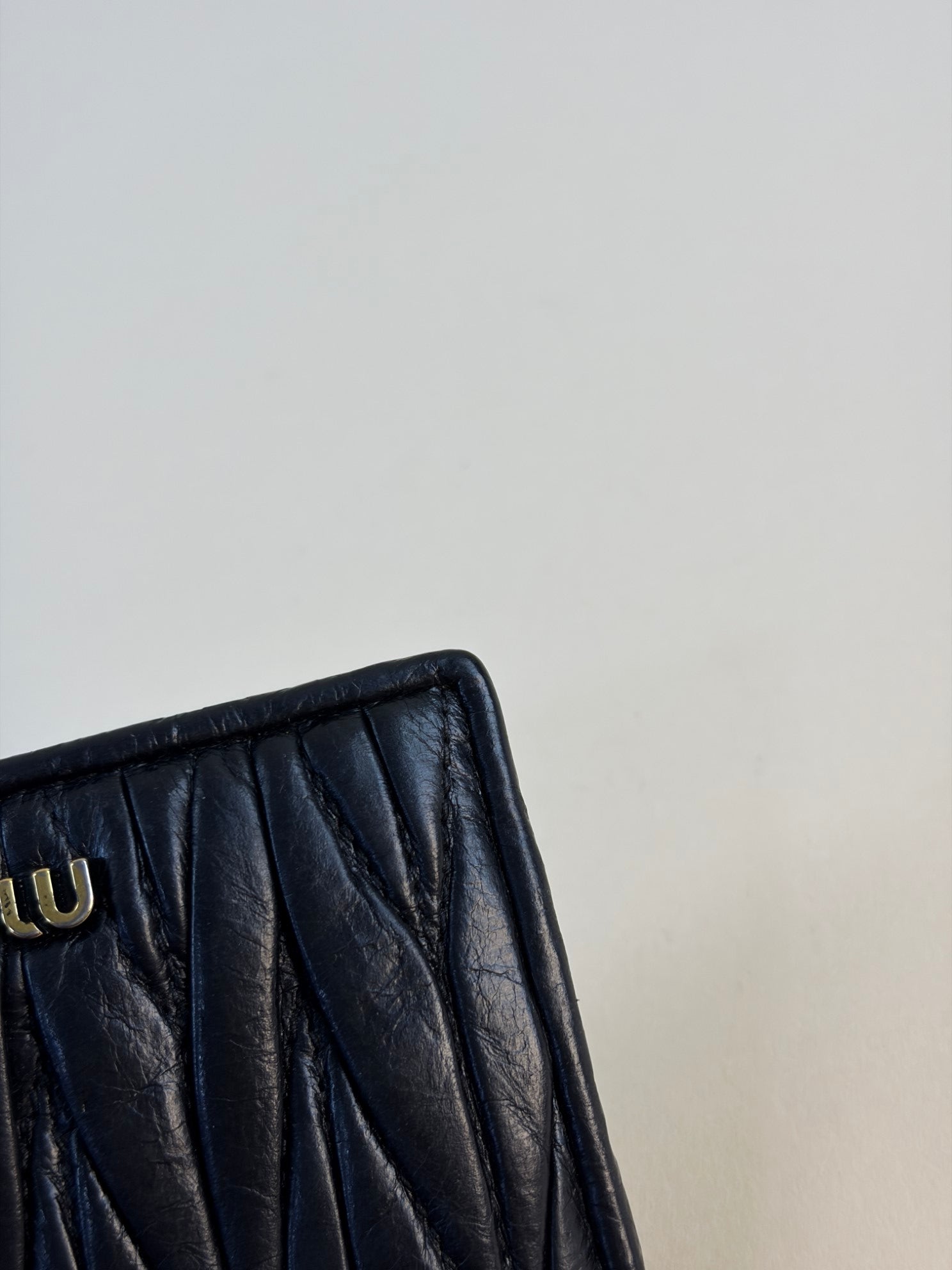 Miu Miu Black Matelasse Nappa Card Holder