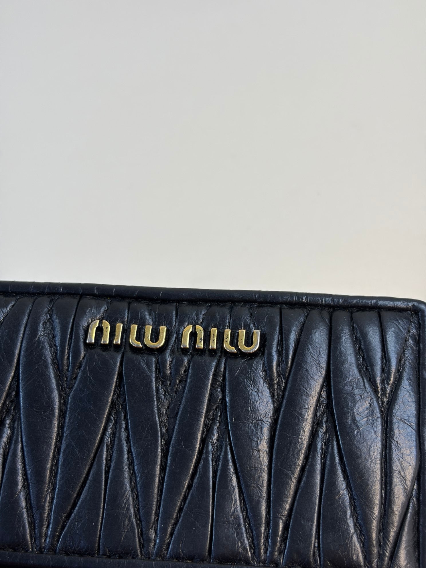 Miu Miu Black Matelasse Nappa Card Holder
