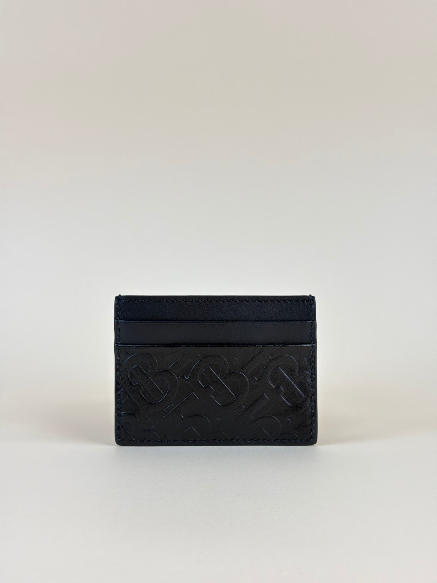 Burberry Black Sand on TB Monogram Card Holder