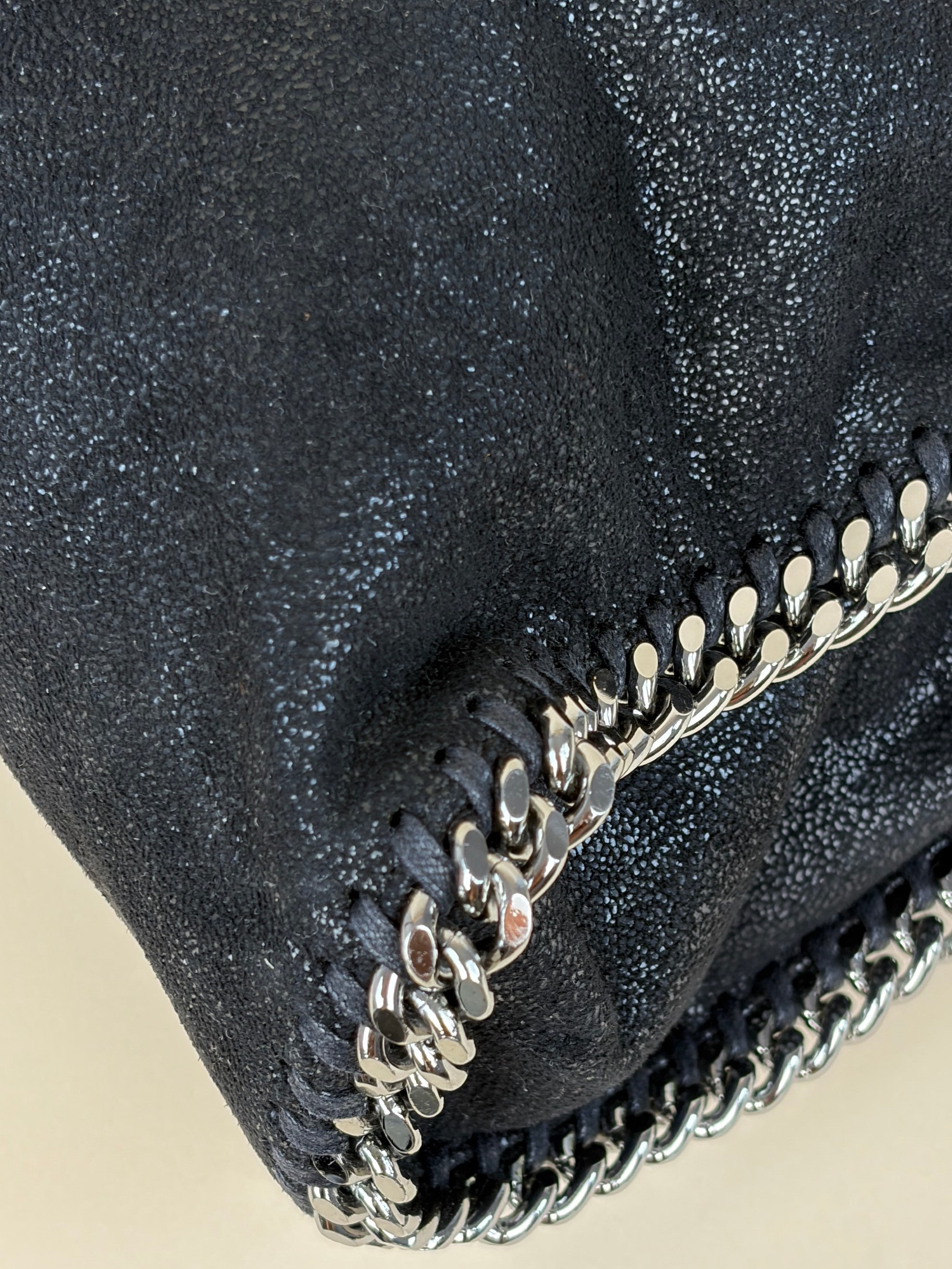 Stella Mccartney Black Falabella Fold Over Tote Bag