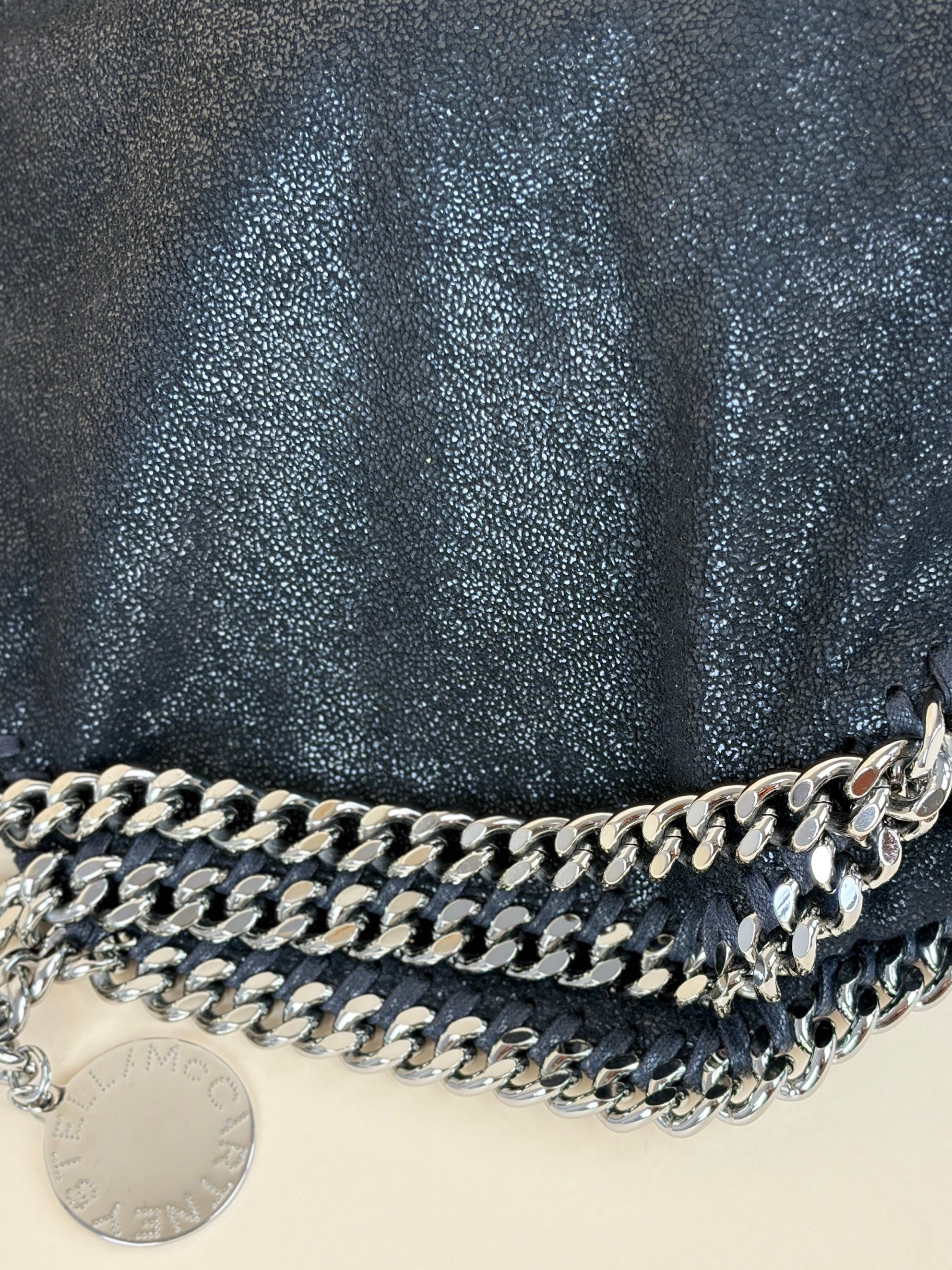 Stella Mccartney Black Falabella Fold Over Tote Bag