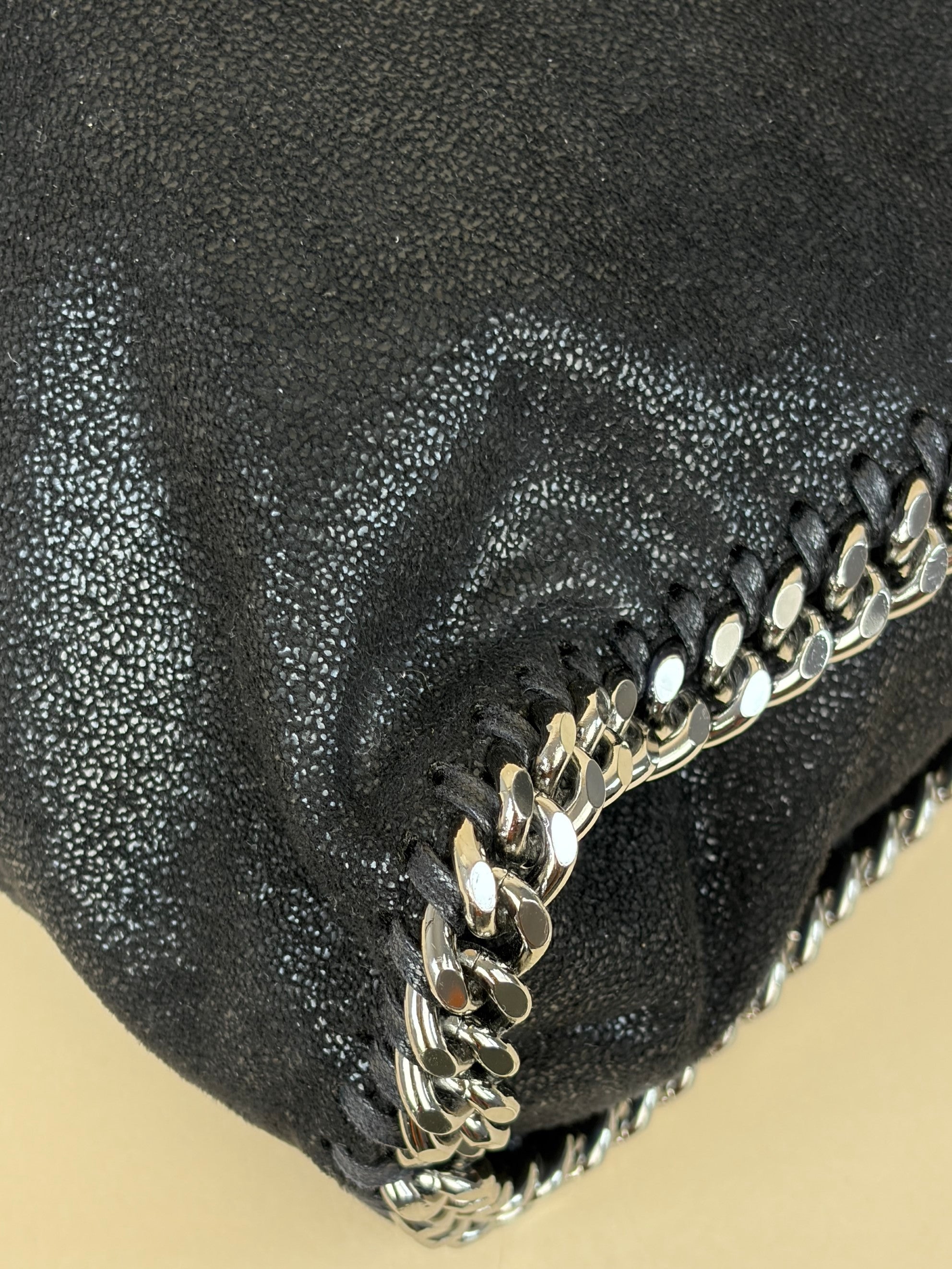 Stella Mccartney Black Falabella Fold Over Tote Bag