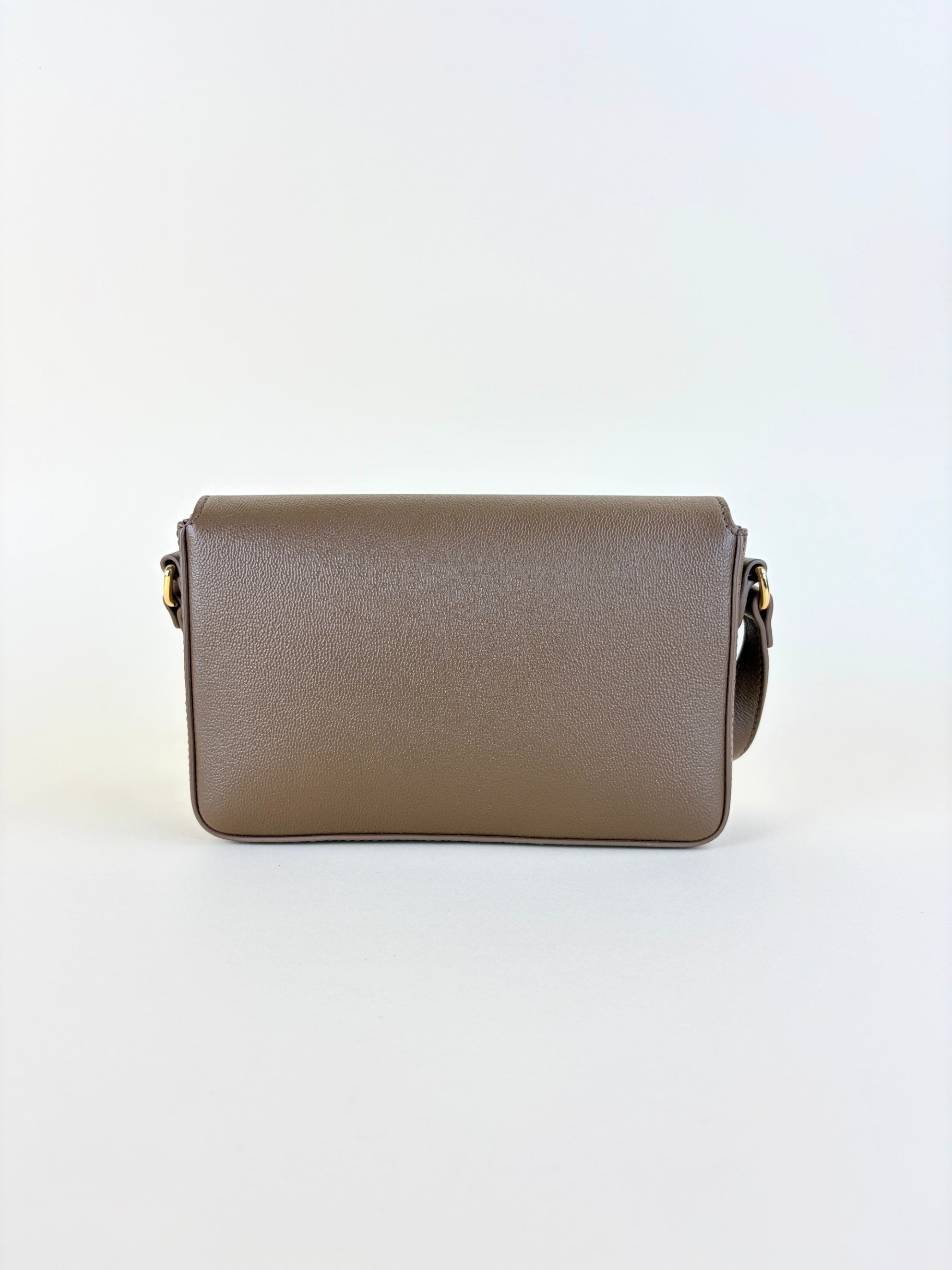 Burberry Brown grained calfskin and House Check Hampshire Bag