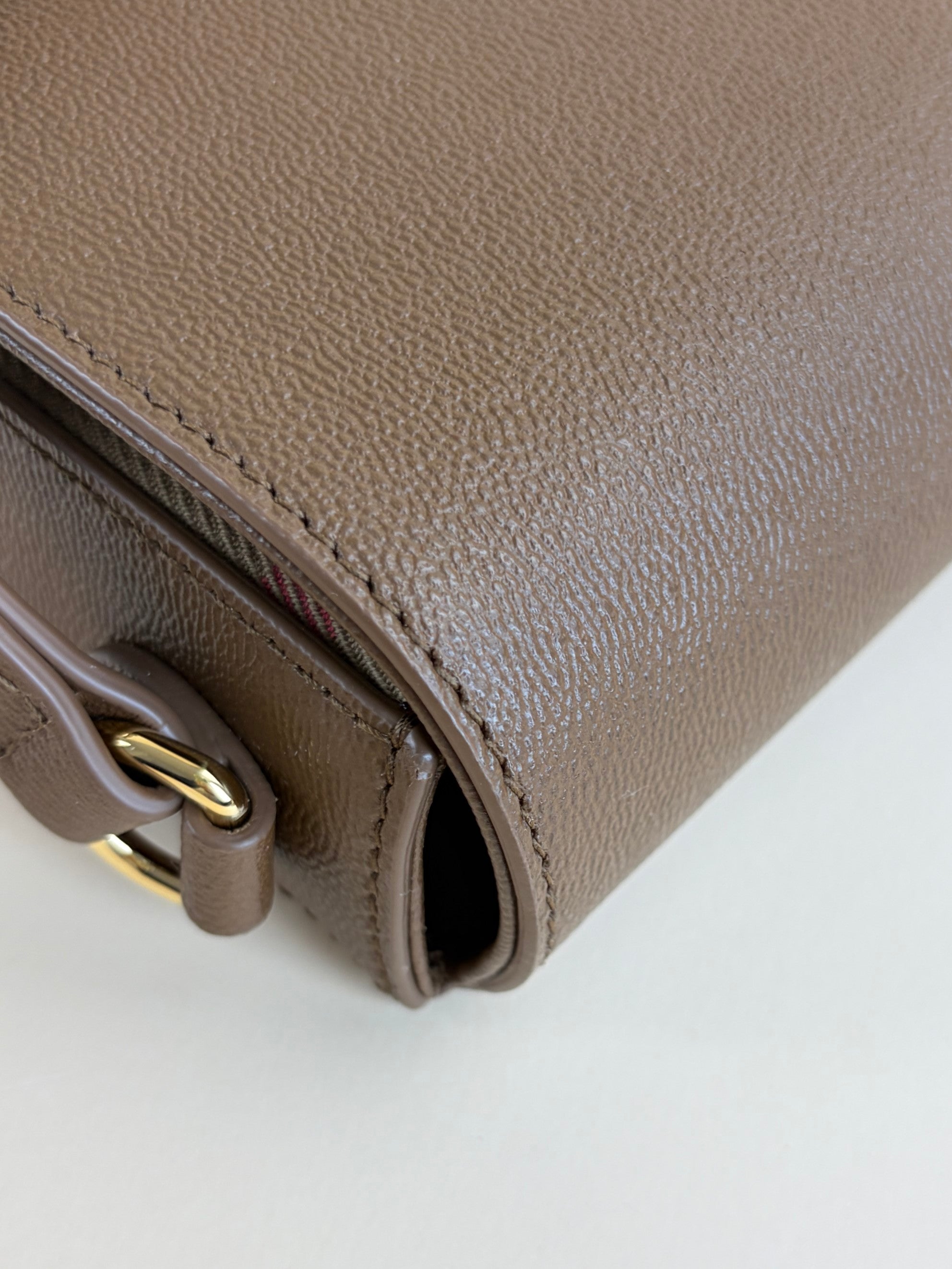 Burberry Brown grained calfskin and House Check Hampshire Bag