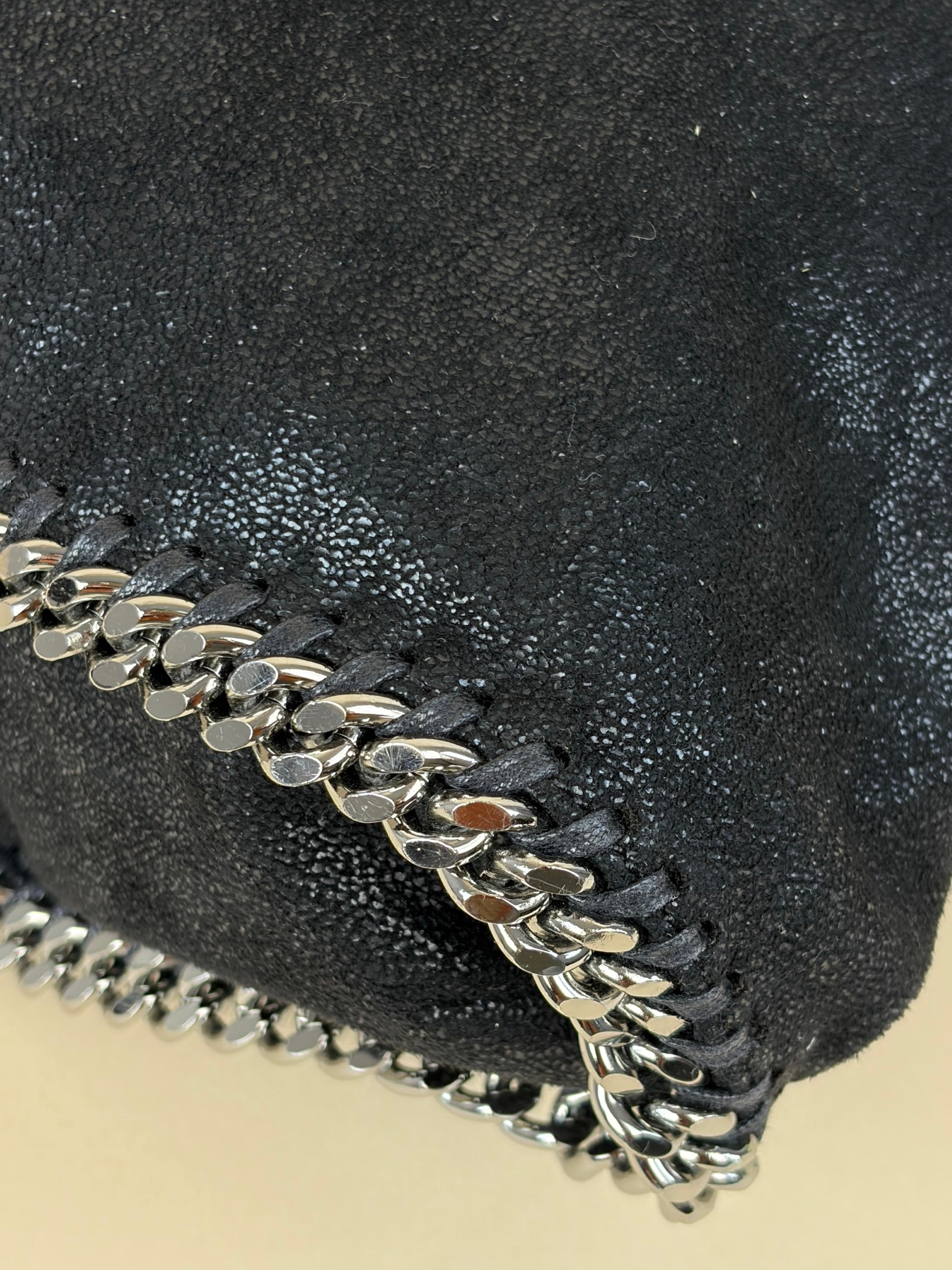 Stella Mccartney Black Falabella Fold Over Tote Bag