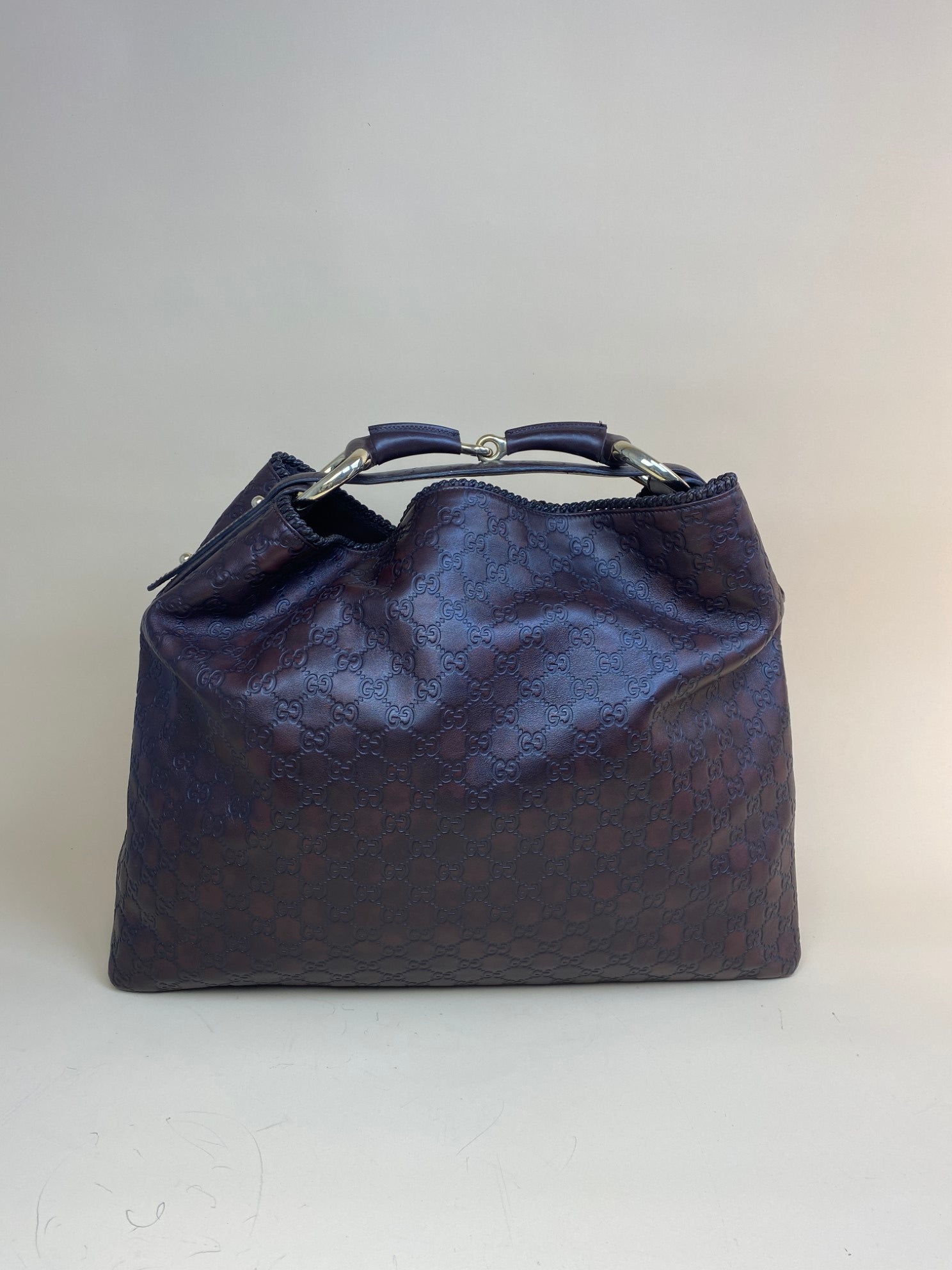 GUCCI guccissma chain horse bit brown