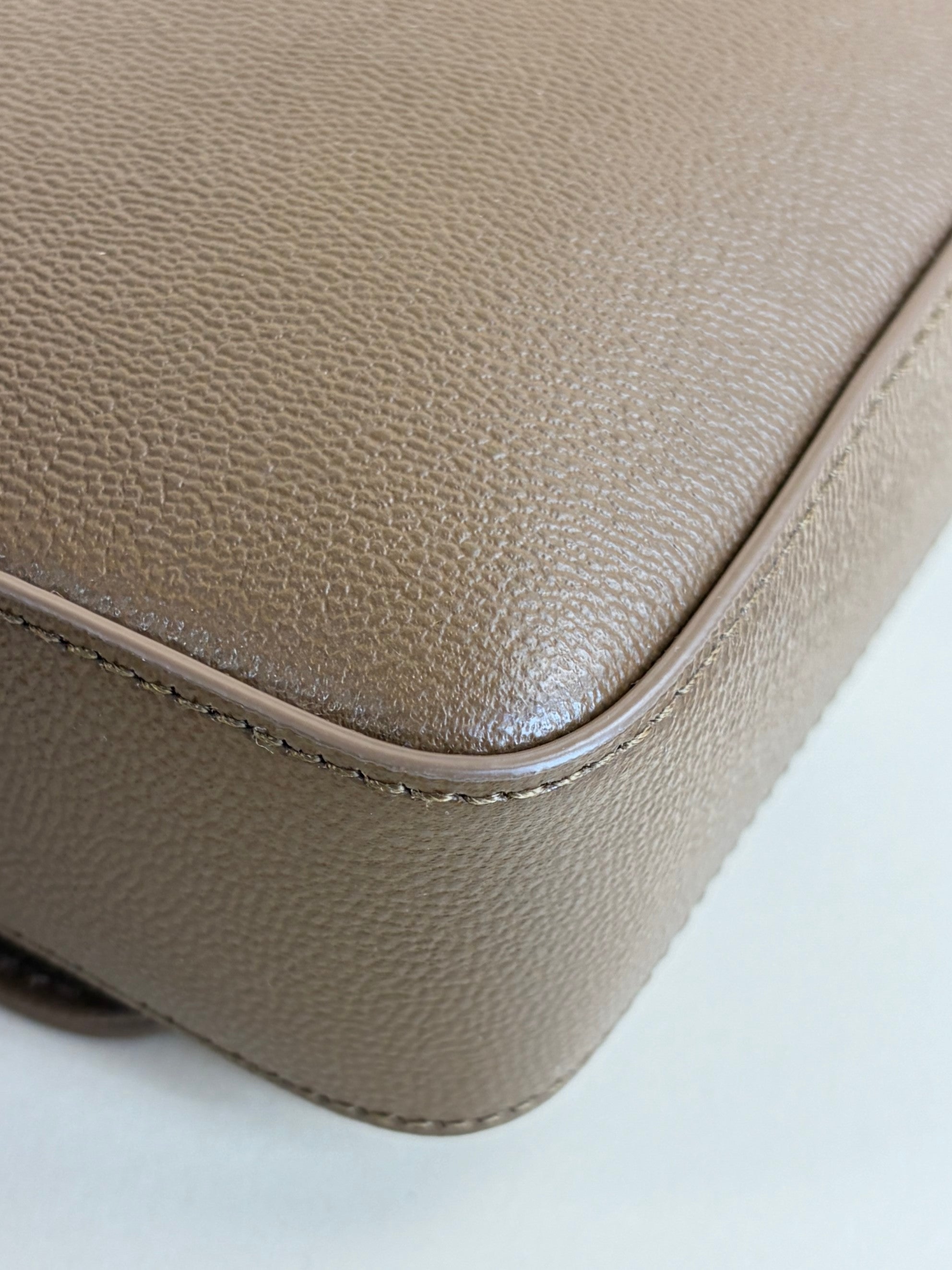 Burberry Brown grained calfskin and House Check Hampshire Bag