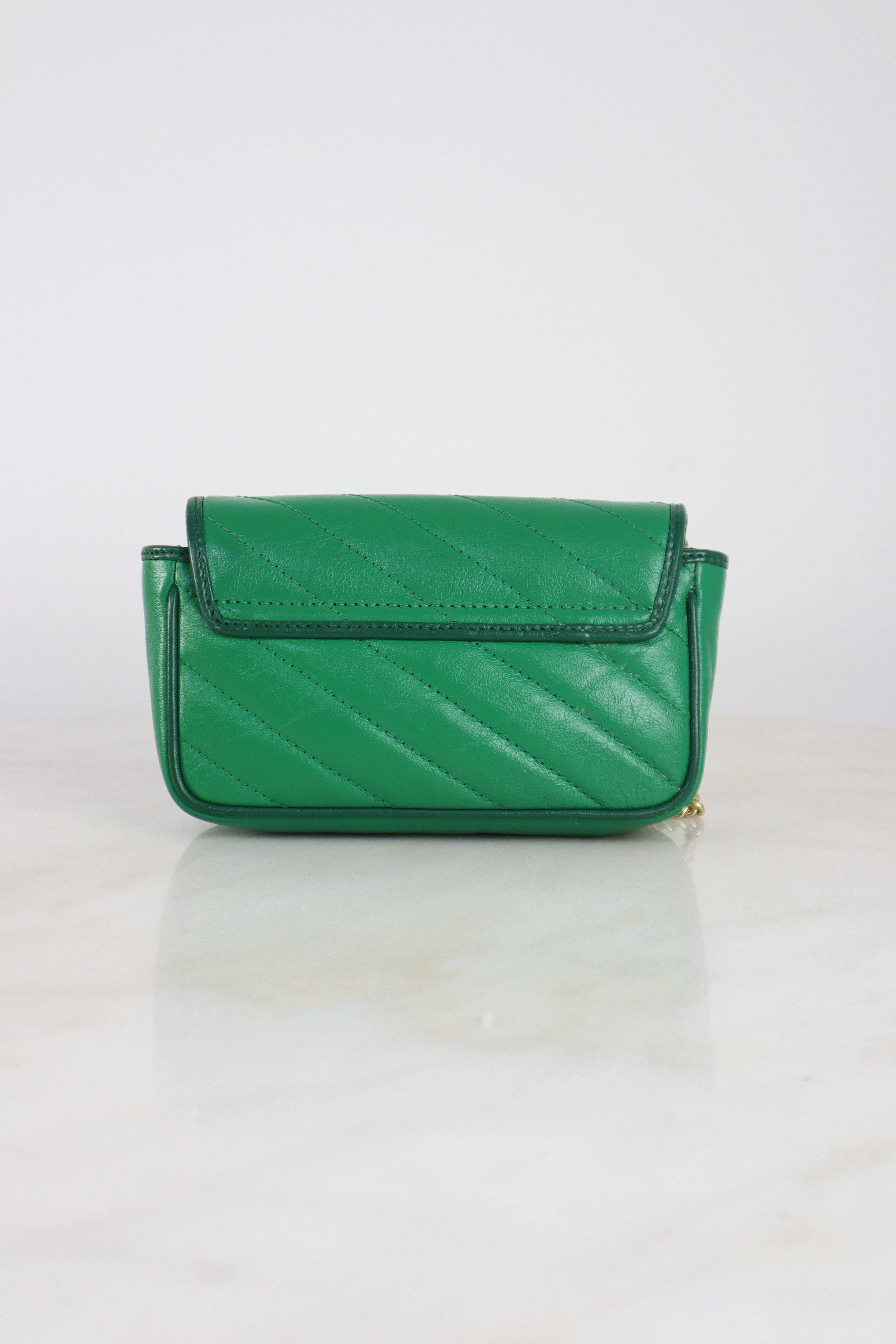 Gucci Green Azalea Enamel Marmont Super Small Bag